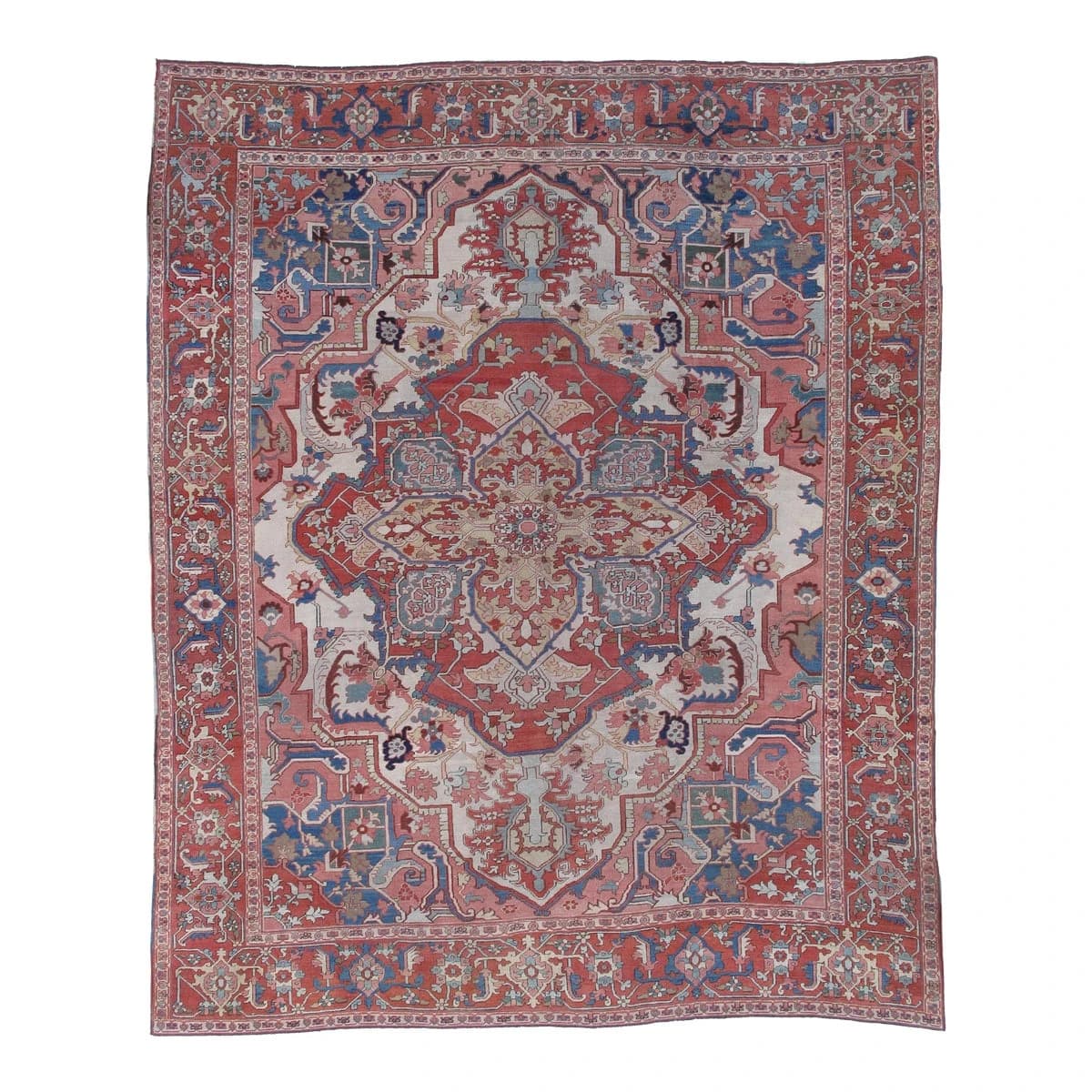 Antique Persian Heriz Carpet Wool Rug