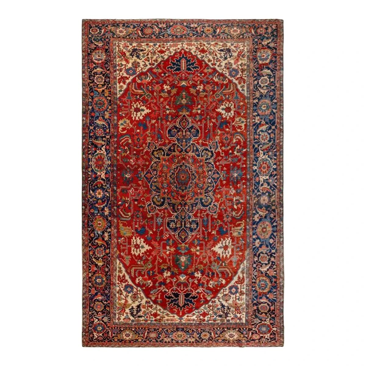 Antique Persian Serapi Carpet Wool Rug