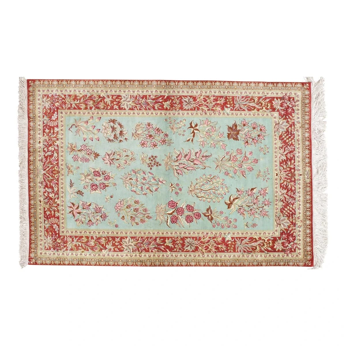 Late 20th Century Persian Silk Qum Rug 3'3"x5'