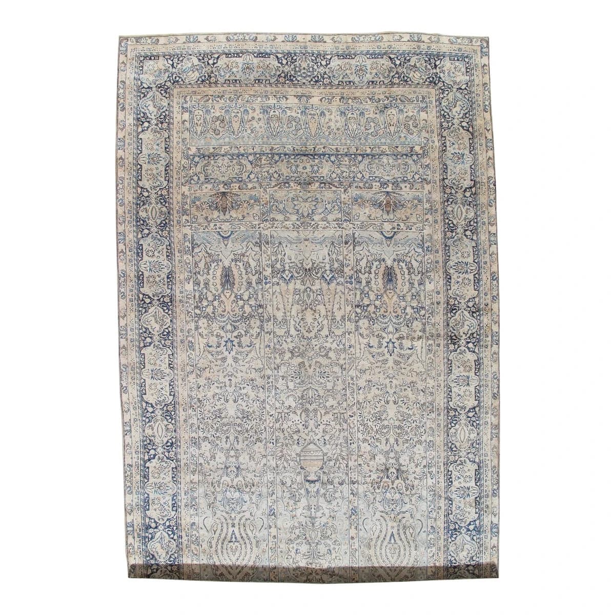 Antique Persian Lavar Kerman Carpet
