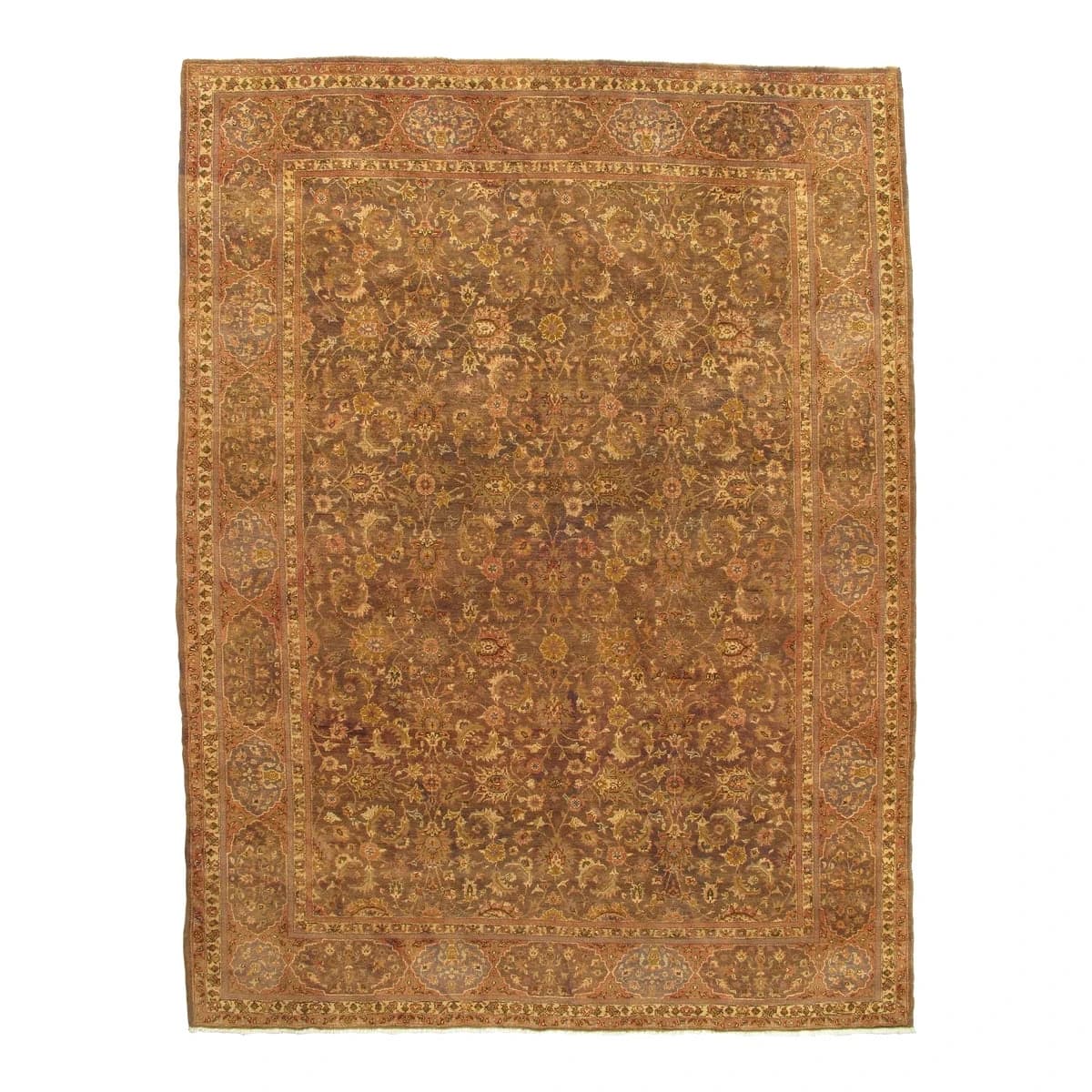 Antique Tabriz Persian Carpet Rug Gold