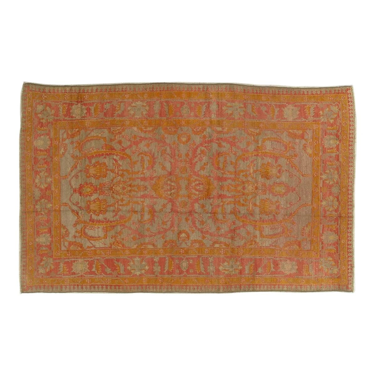 Late 19th Century Antique Oushak Turkish Rug