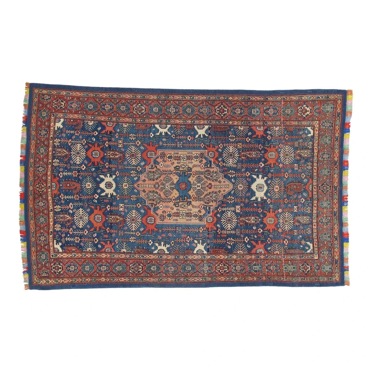 Late 19th Century Antique Senneh Rug With Multicolored Silk Warp