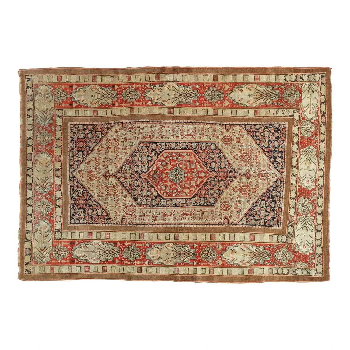Late 19th Century Antique Senneh Rug With Silk Warp
