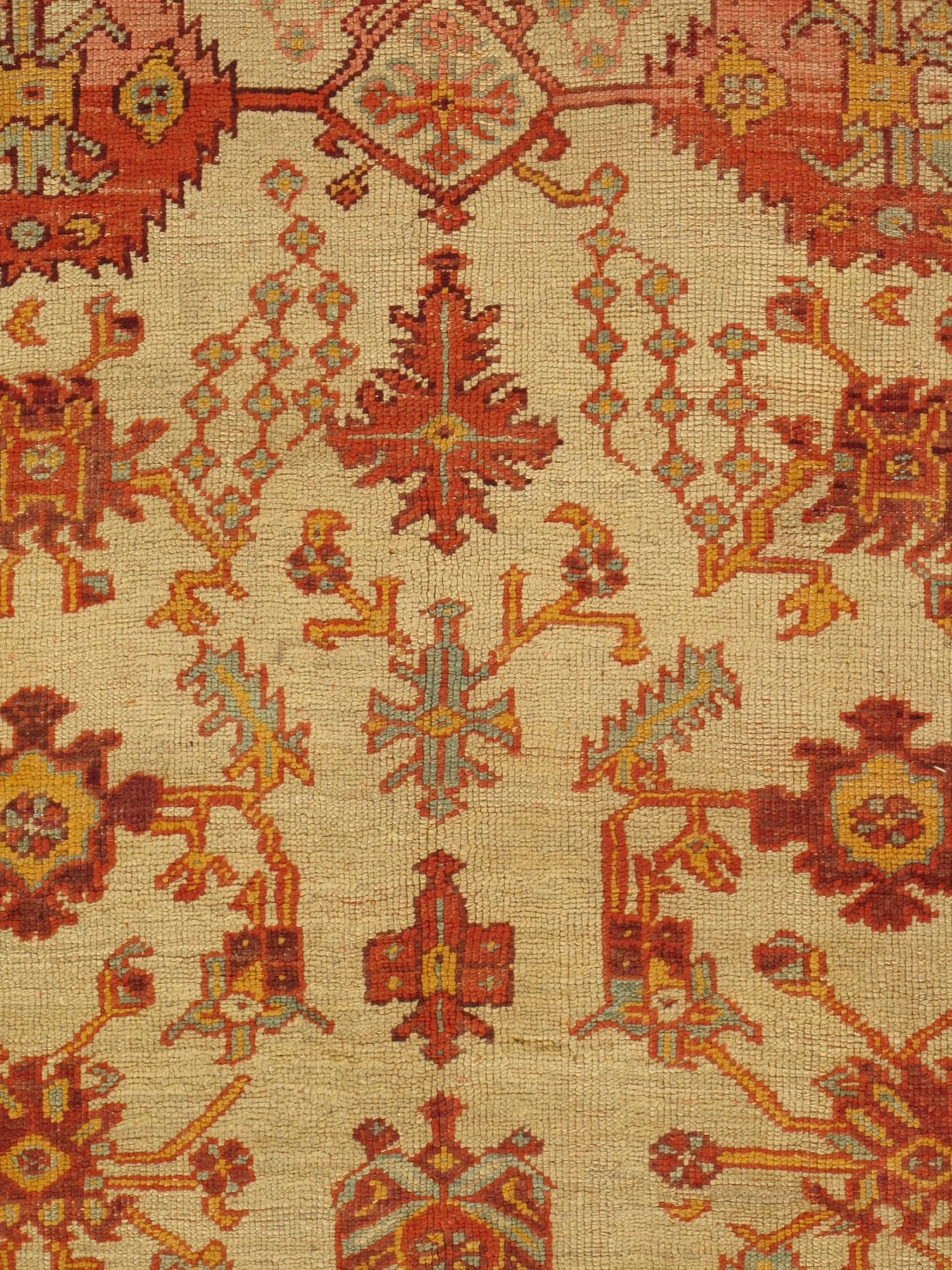 Oushak Carpet in Ivory and Terracotta, actual catalog view 6