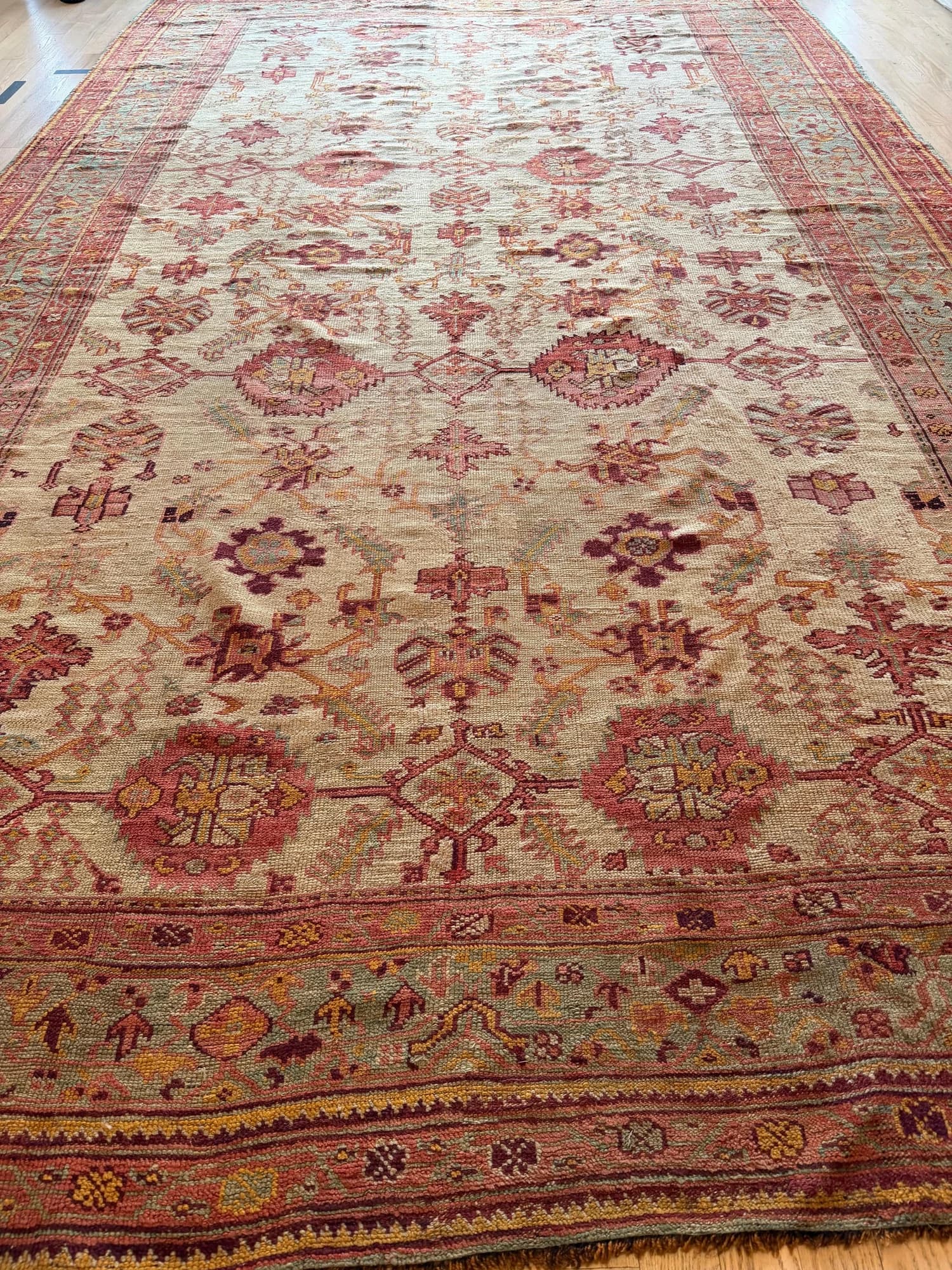 Oushak Carpet in Ivory and Terracotta, actual catalog view 8