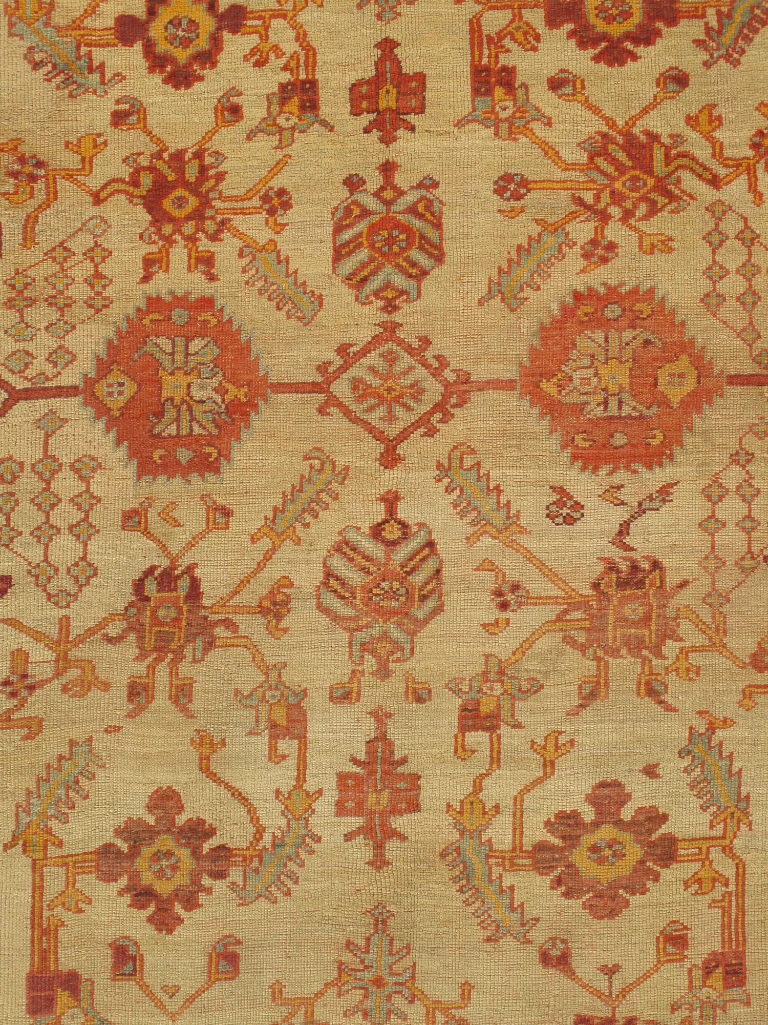 Oushak Carpet in Ivory and Terracotta, actual catalog view 4
