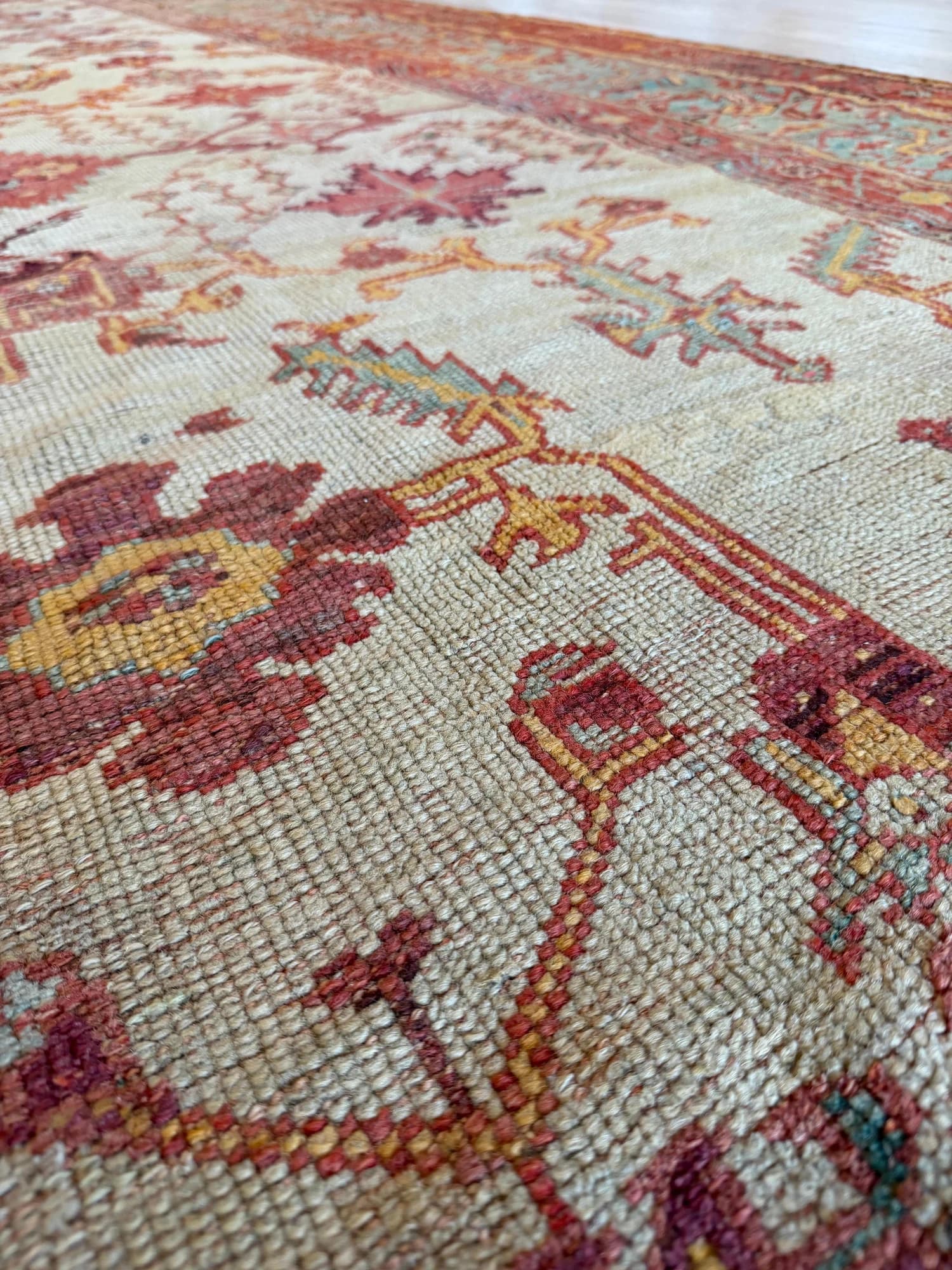 Oushak Carpet in Ivory and Terracotta, actual catalog view 10