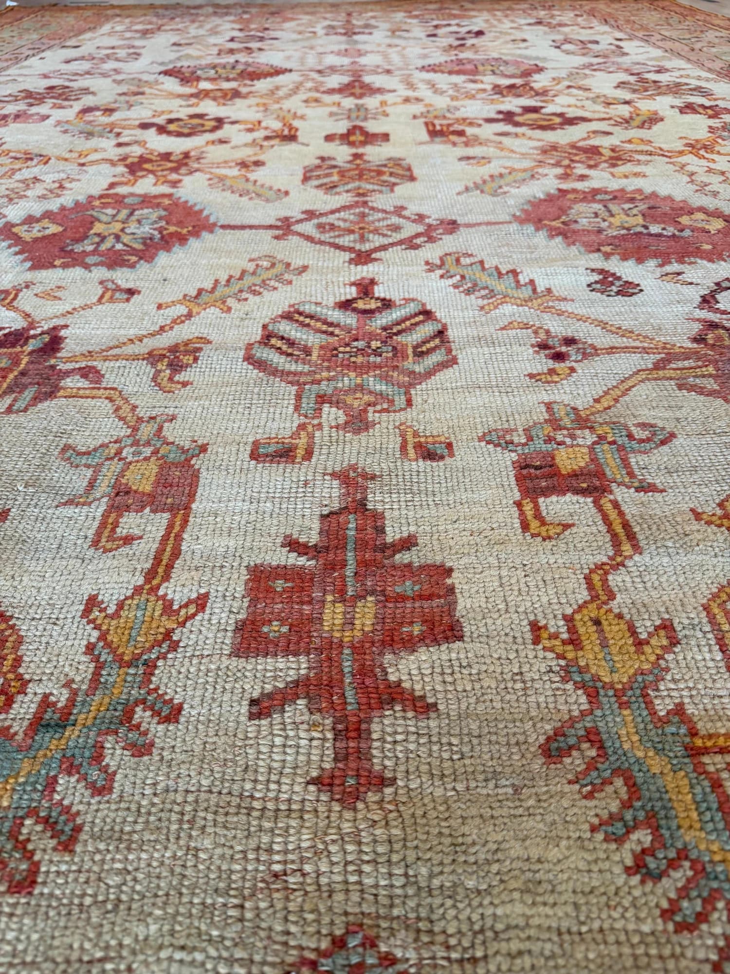 Oushak Carpet in Ivory and Terracotta, actual catalog view 13