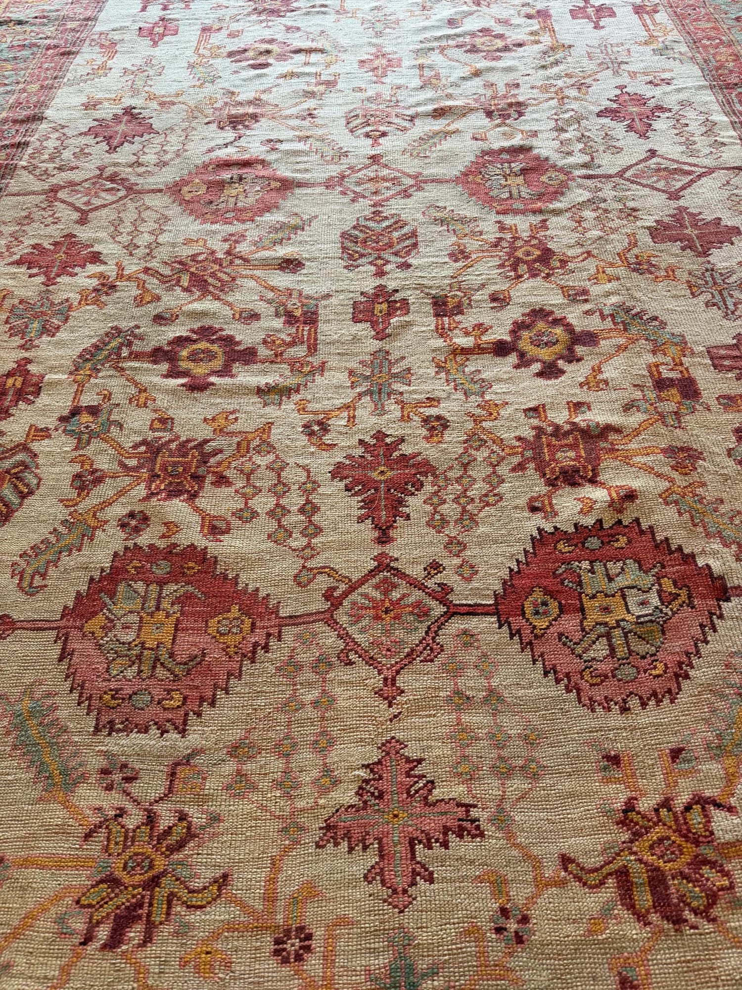 Oushak Carpet in Ivory and Terracotta, actual catalog view 9