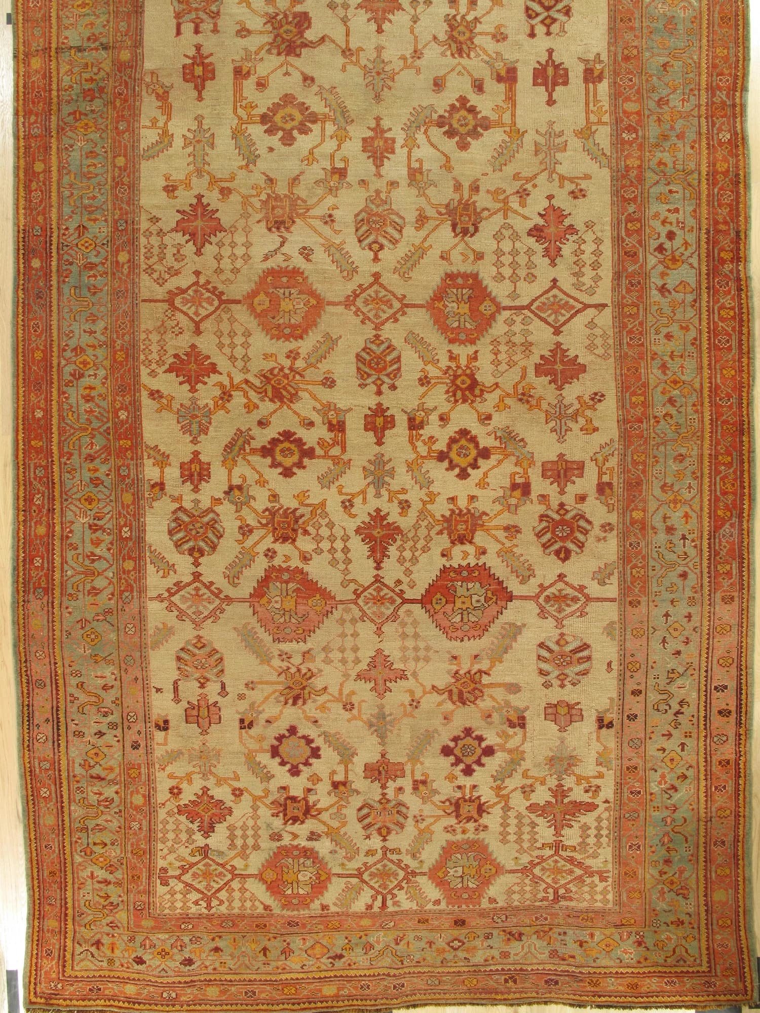 Oushak Carpet in Ivory and Terracotta, actual catalog view 7