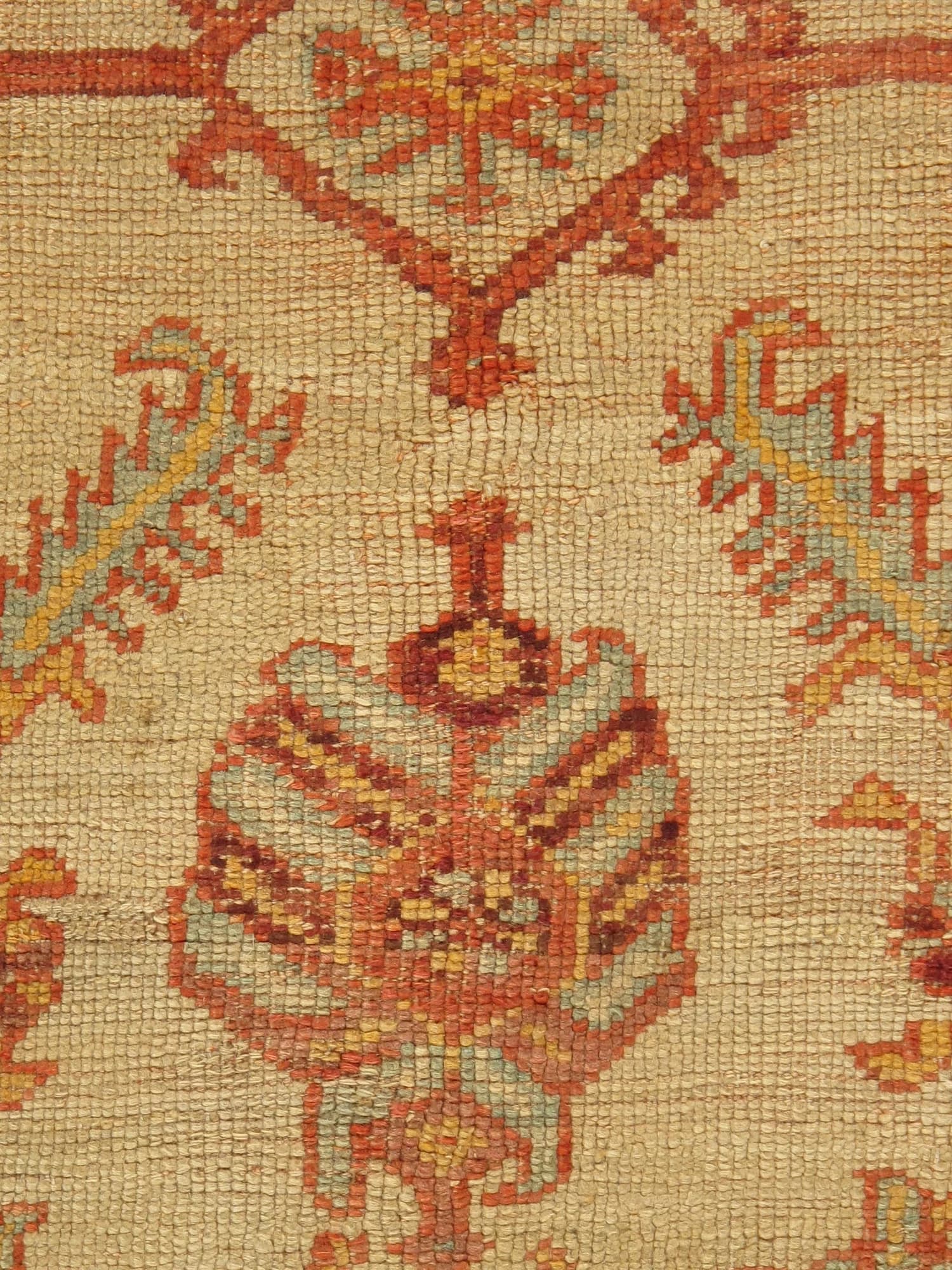 Oushak Carpet in Ivory and Terracotta, actual catalog view 3