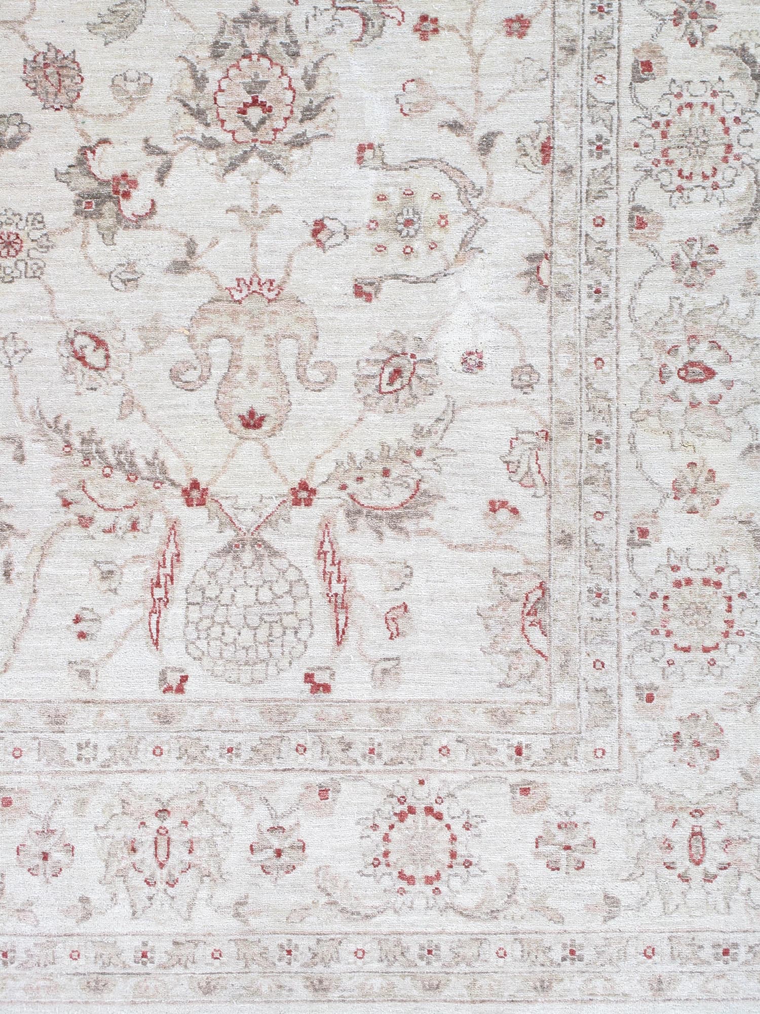 Peshawar Carpet in Ivory and Coral, actual catalog view 3