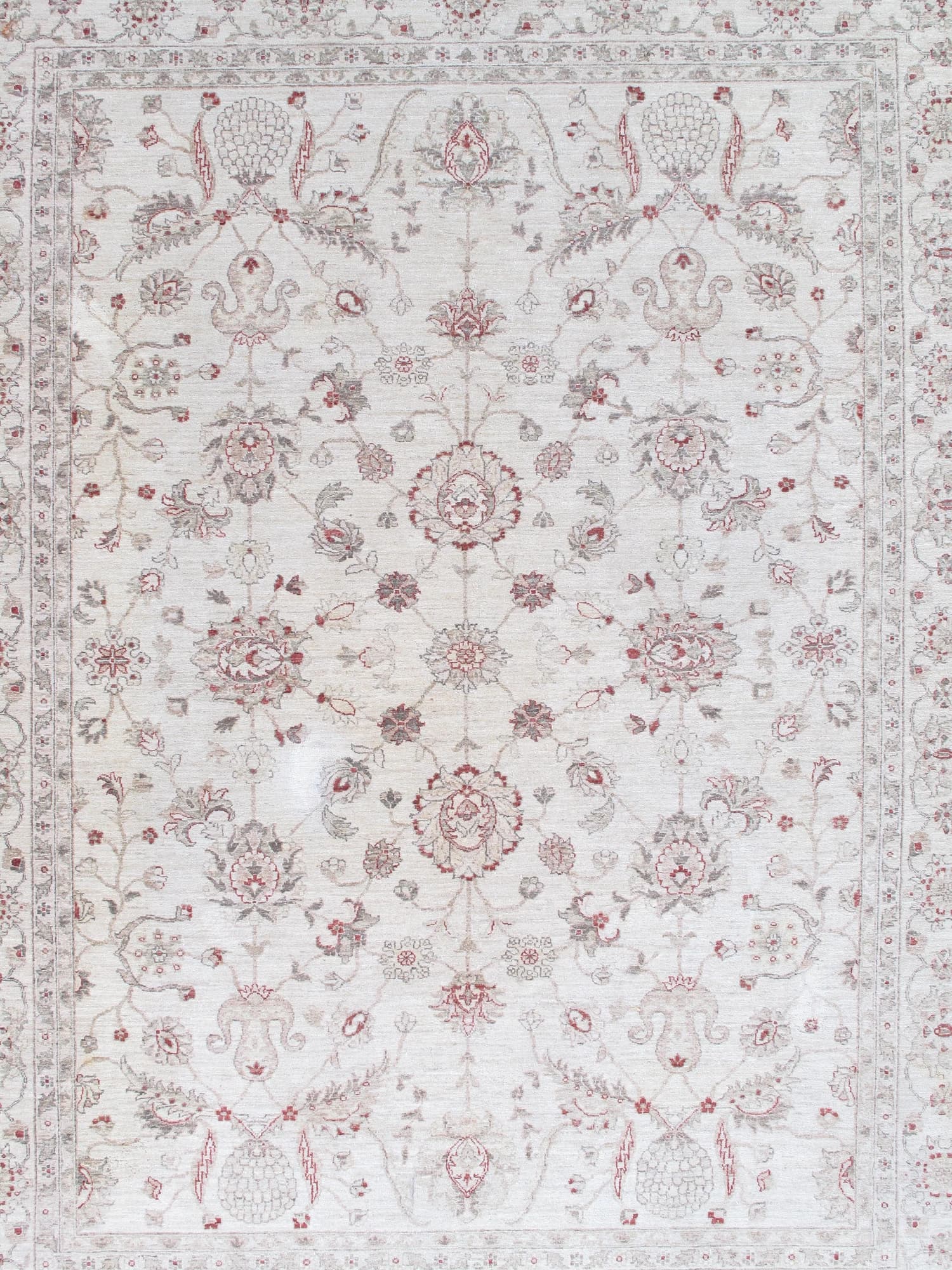 Peshawar Carpet in Ivory and Coral, actual catalog view 8