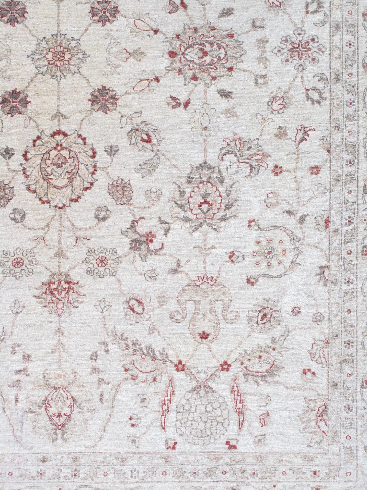 Peshawar Carpet in Ivory and Coral, actual catalog view 5