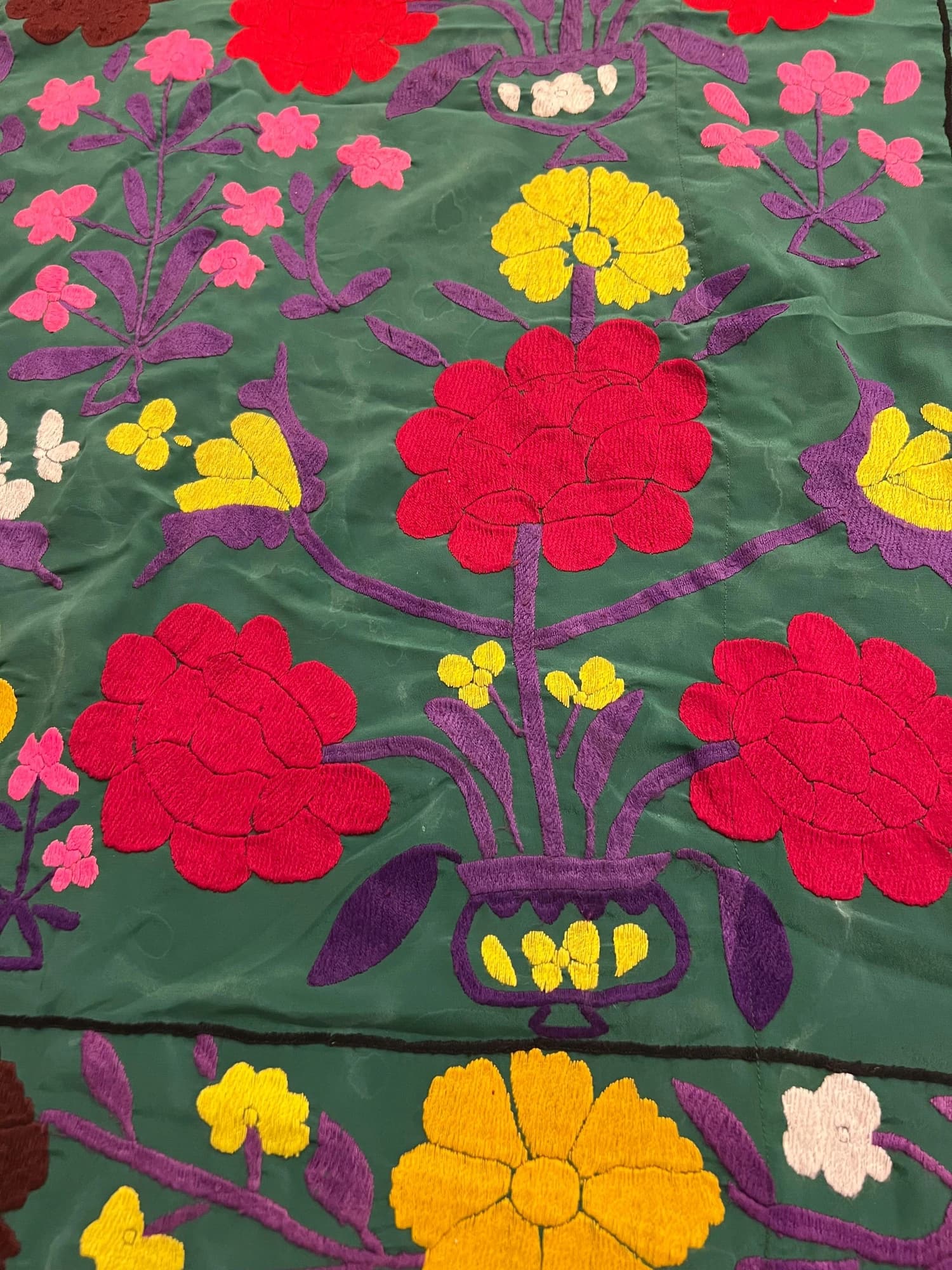 Suzani Textile in Red and Yellow, actual catalog view 7