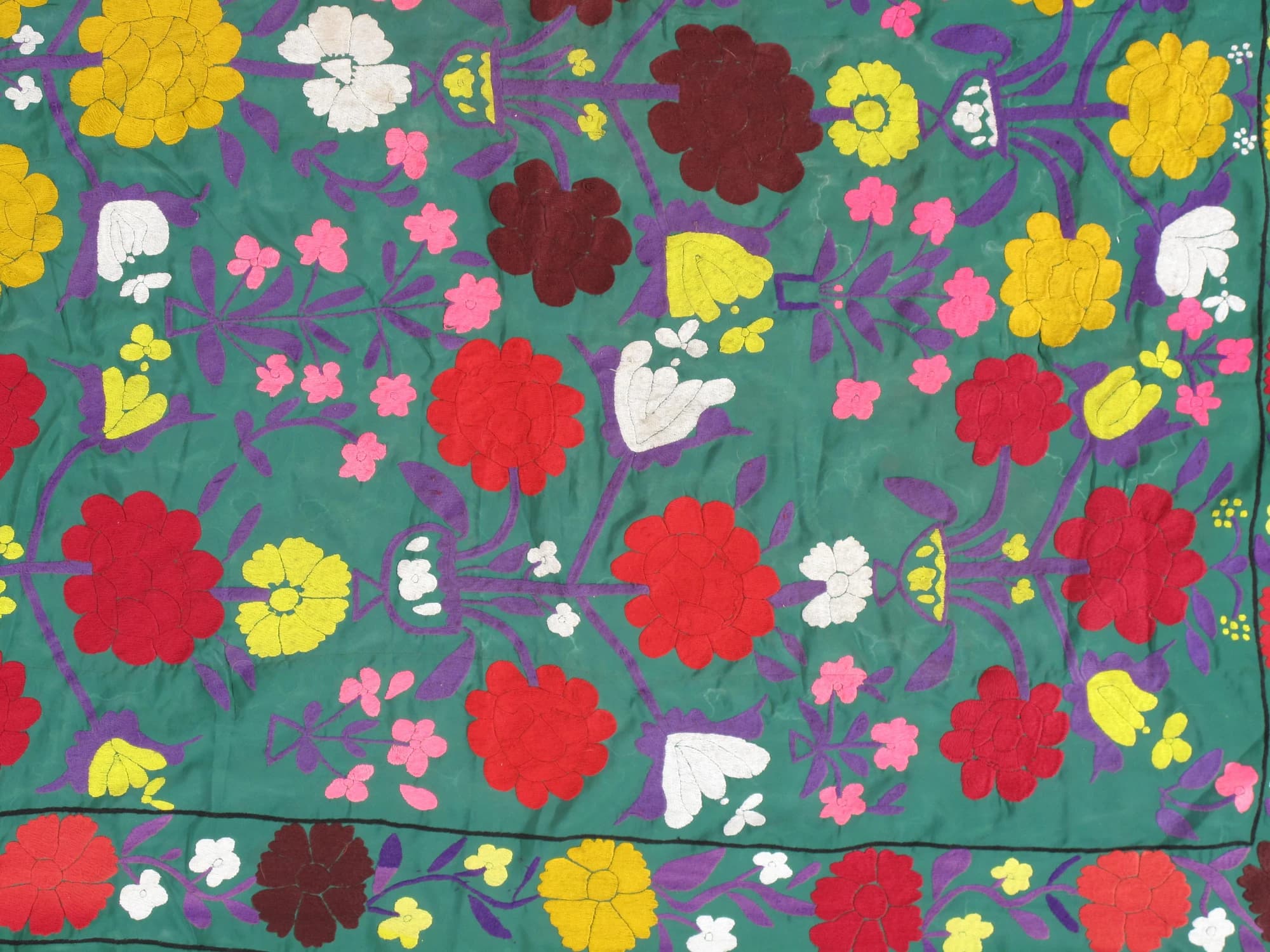 Suzani Textile in Red and Yellow, actual catalog view 3