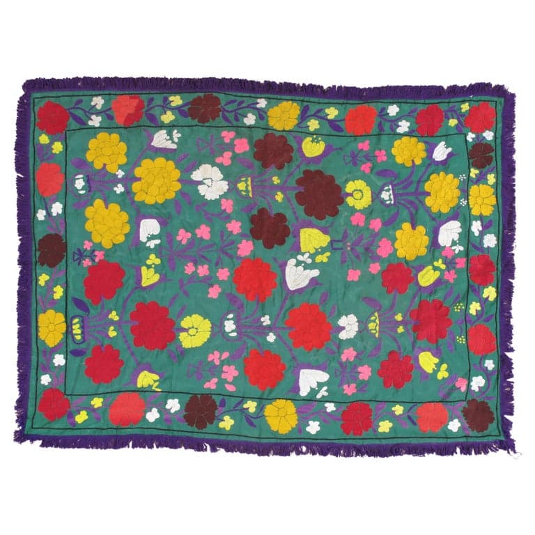 Suzani Textile in Red and Yellow