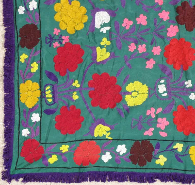 Suzani Textile in Red and Yellow, actual catalog view 2