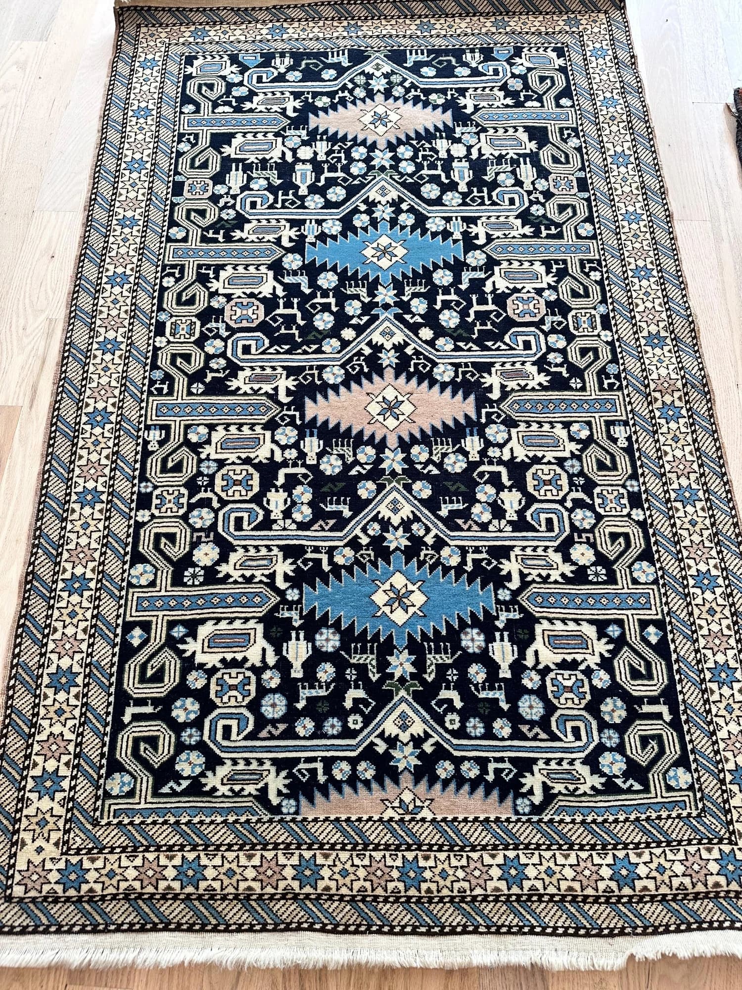Shirvan Rug in Navy and Ivory, actual catalog view 10