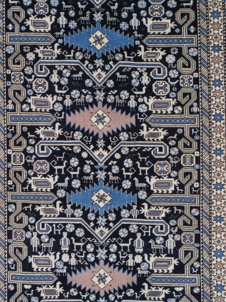 Shirvan Rug in Navy and Ivory, actual catalog view 2