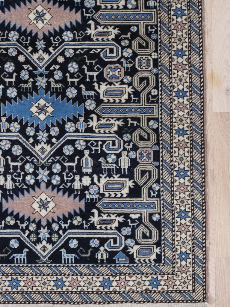 Shirvan Rug in Navy and Ivory, actual catalog view 4