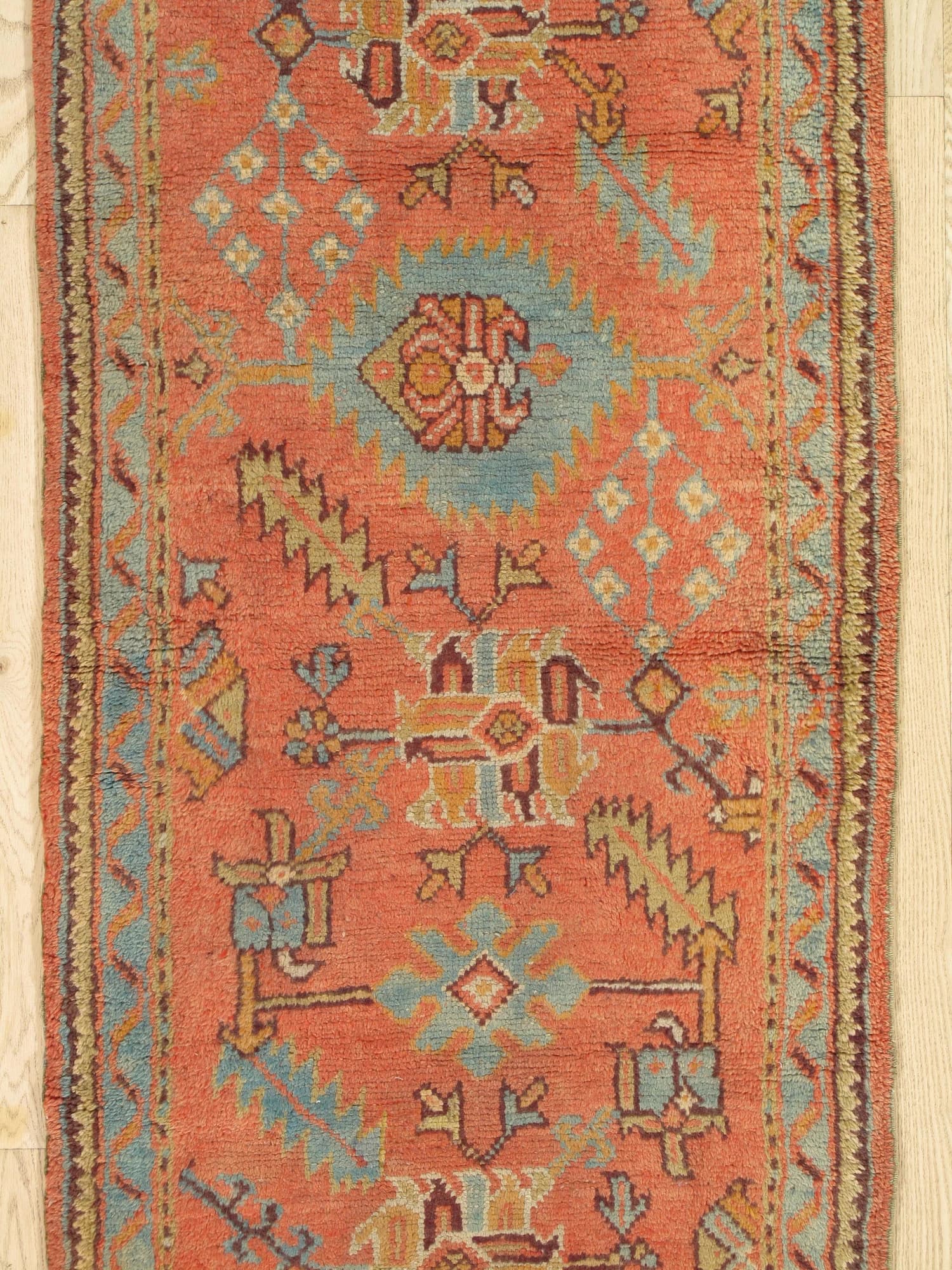 Oushak Runner in Coral and Blue, actual catalog view 6