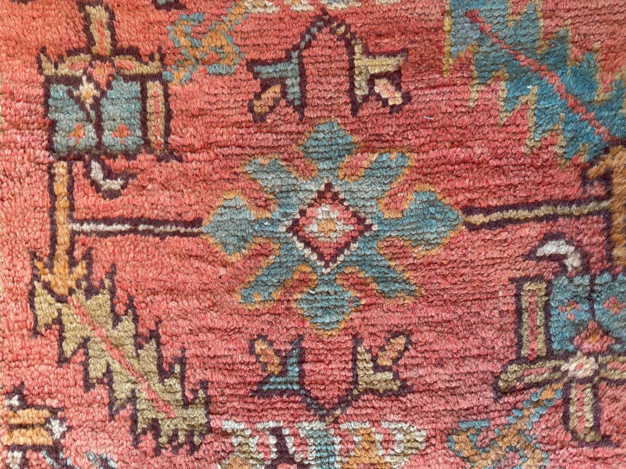 Oushak Runner in Coral and Blue, actual catalog view 11