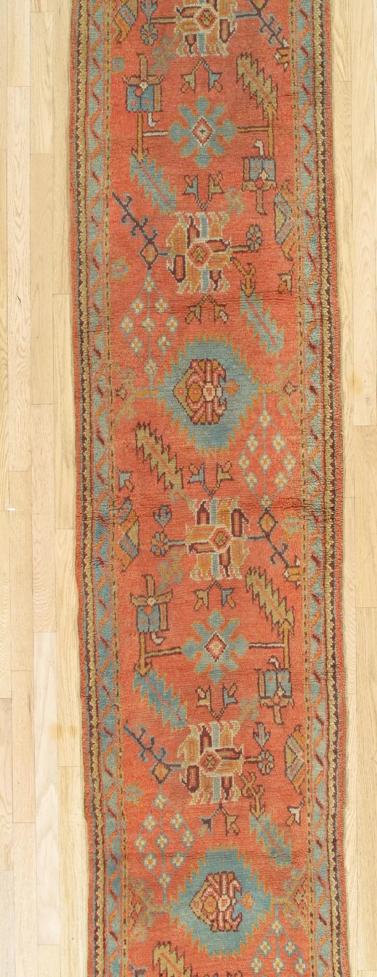 Oushak Runner in Coral and Blue, actual catalog view 7