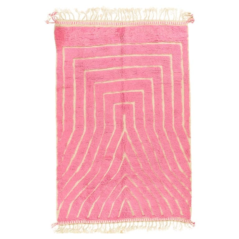 Moroccan Rug in Pink and Cream