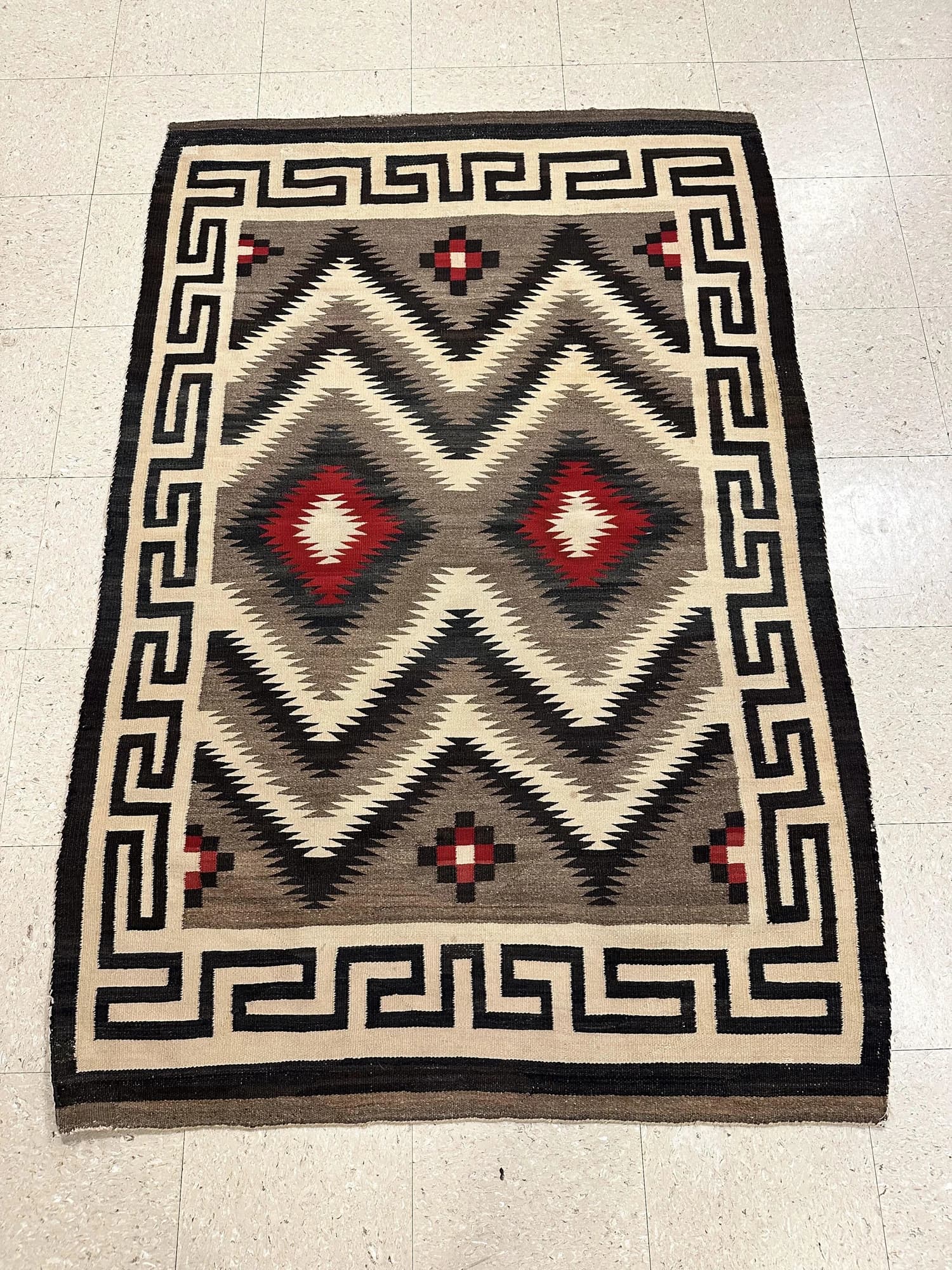Navajo Rug in Red, Black and Ivory, actual catalog view 5