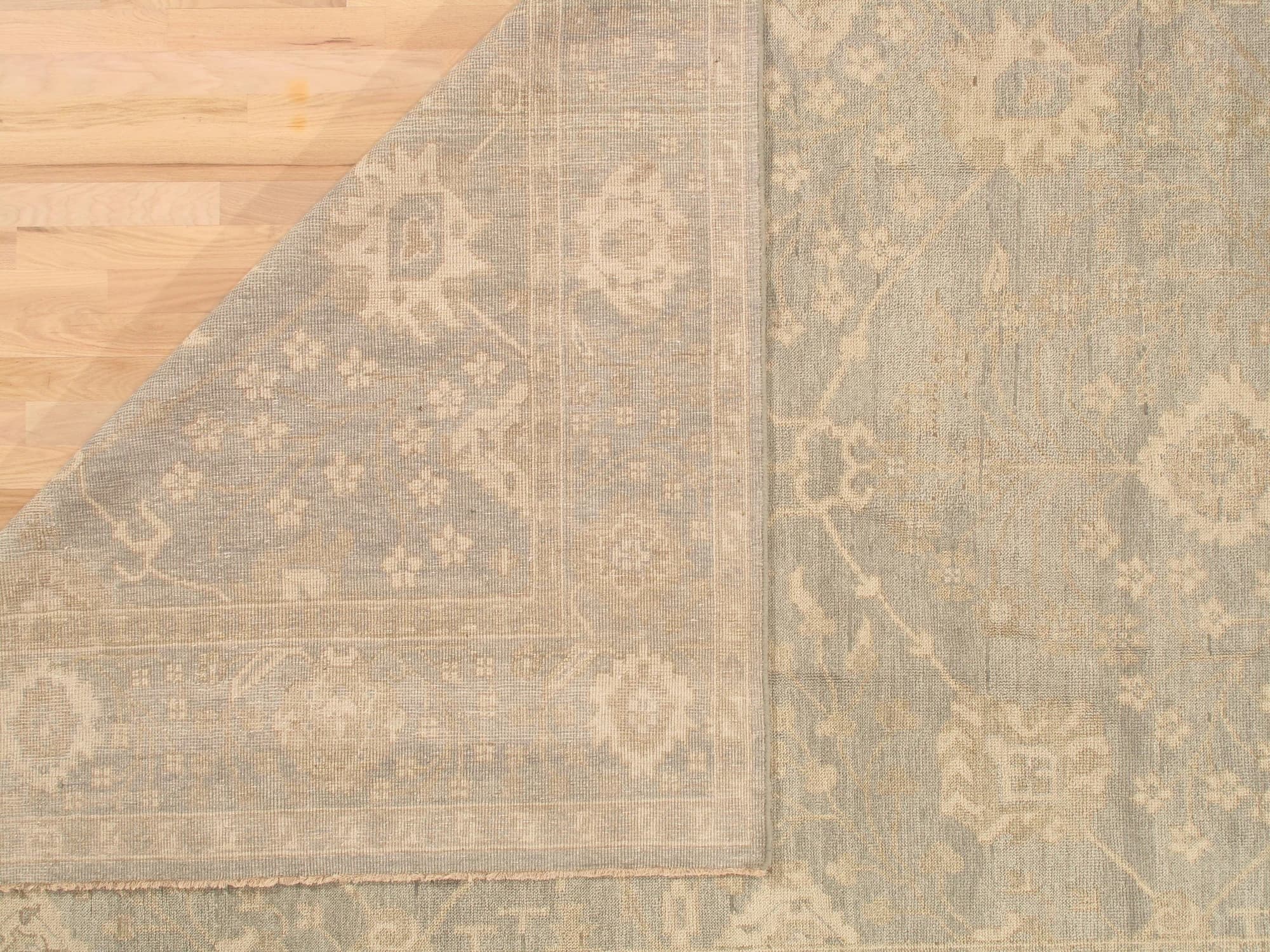 Oushak Style Carpet in Green and Gray, actual catalog view 9