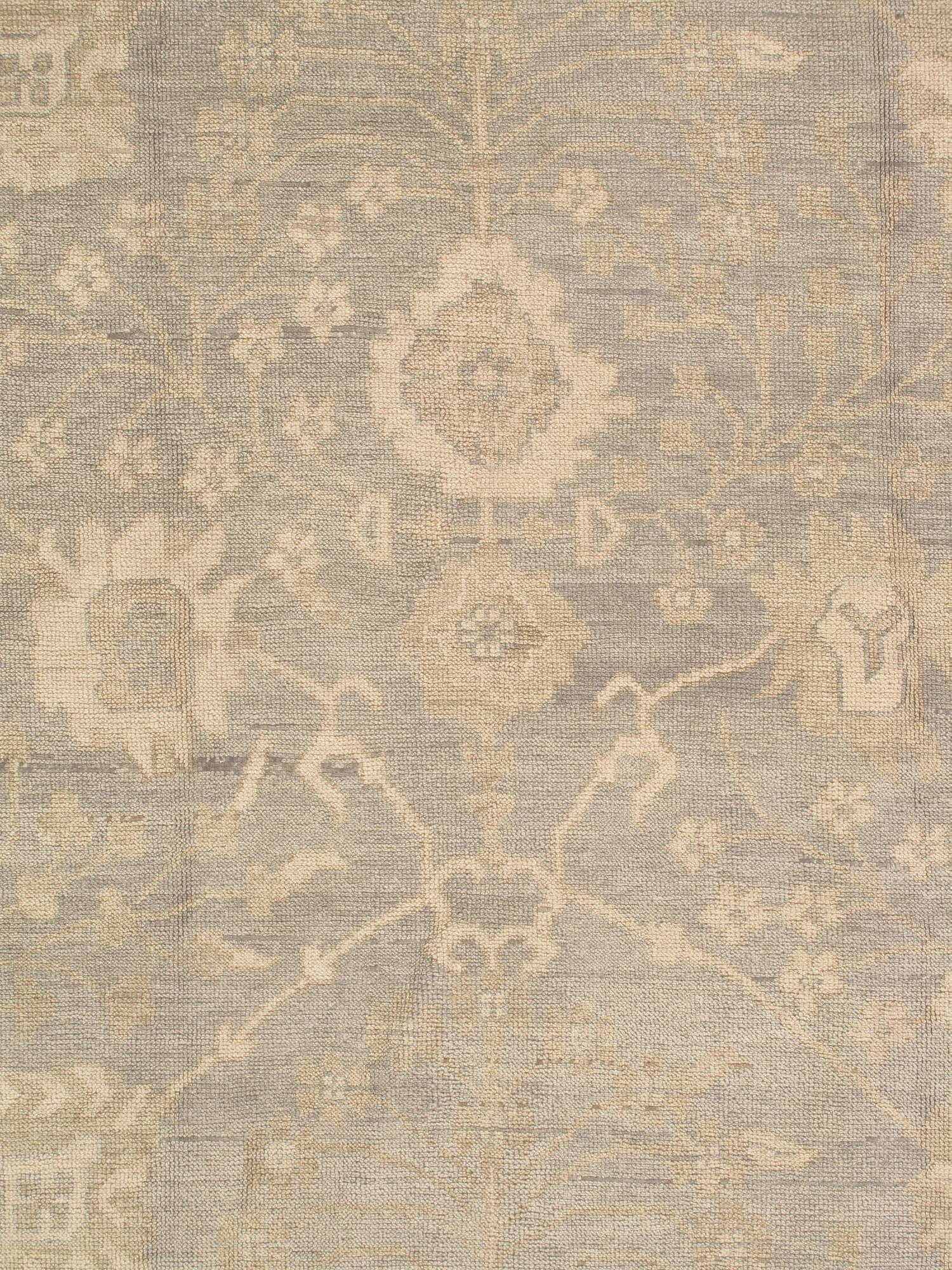 Oushak Style Carpet in Green and Gray, actual catalog view 3