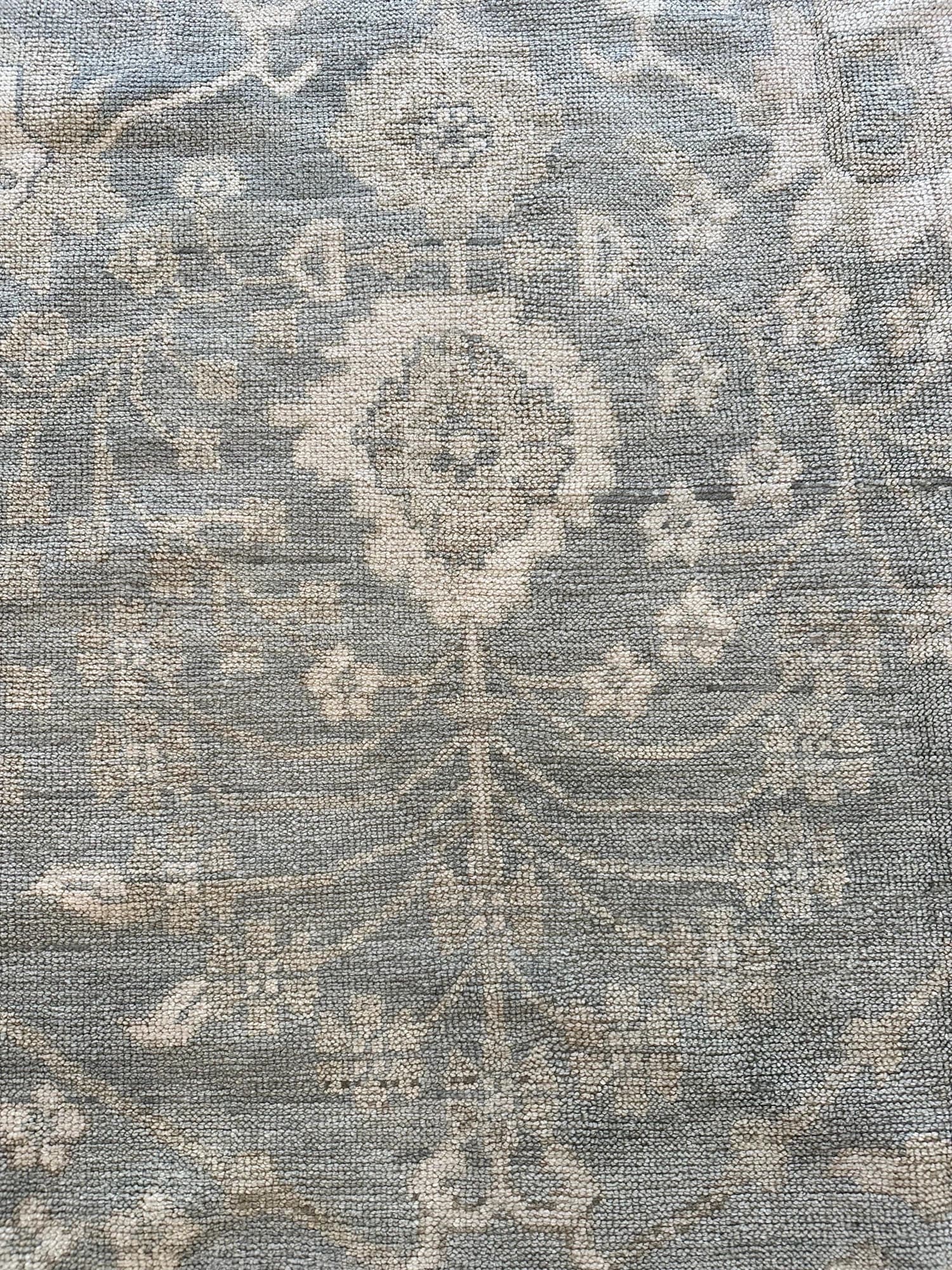 Oushak Style Carpet in Green and Gray, actual catalog view 15