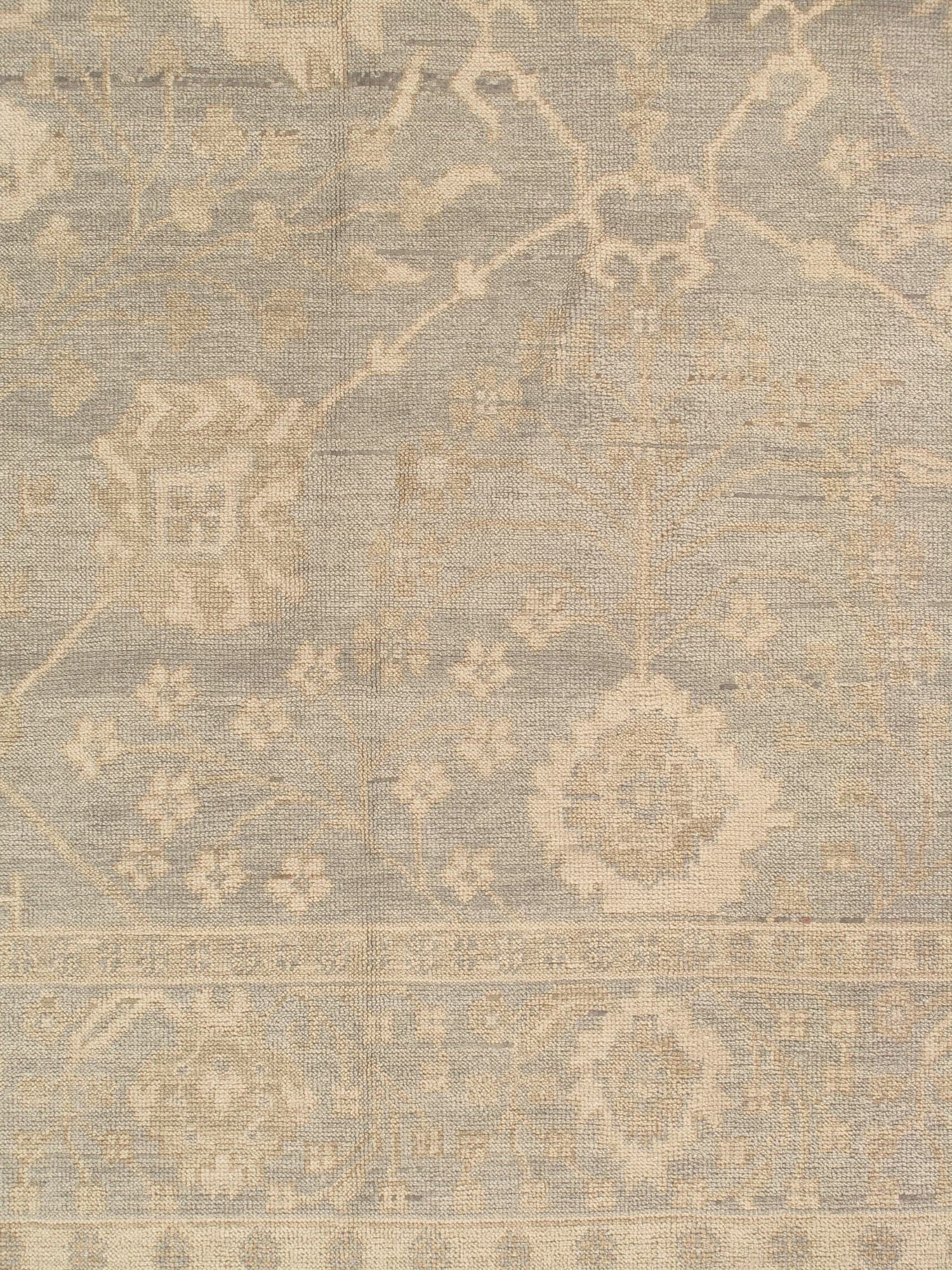 Oushak Style Carpet in Green and Gray, actual catalog view 6