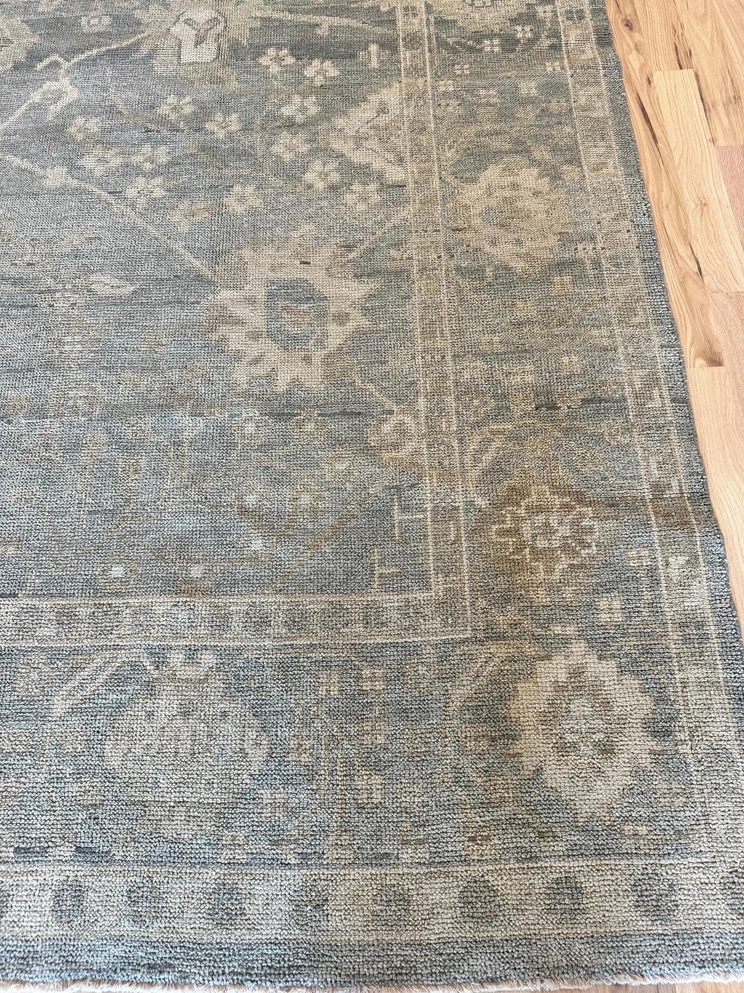 Oushak Style Carpet in Green and Gray, actual catalog view 13