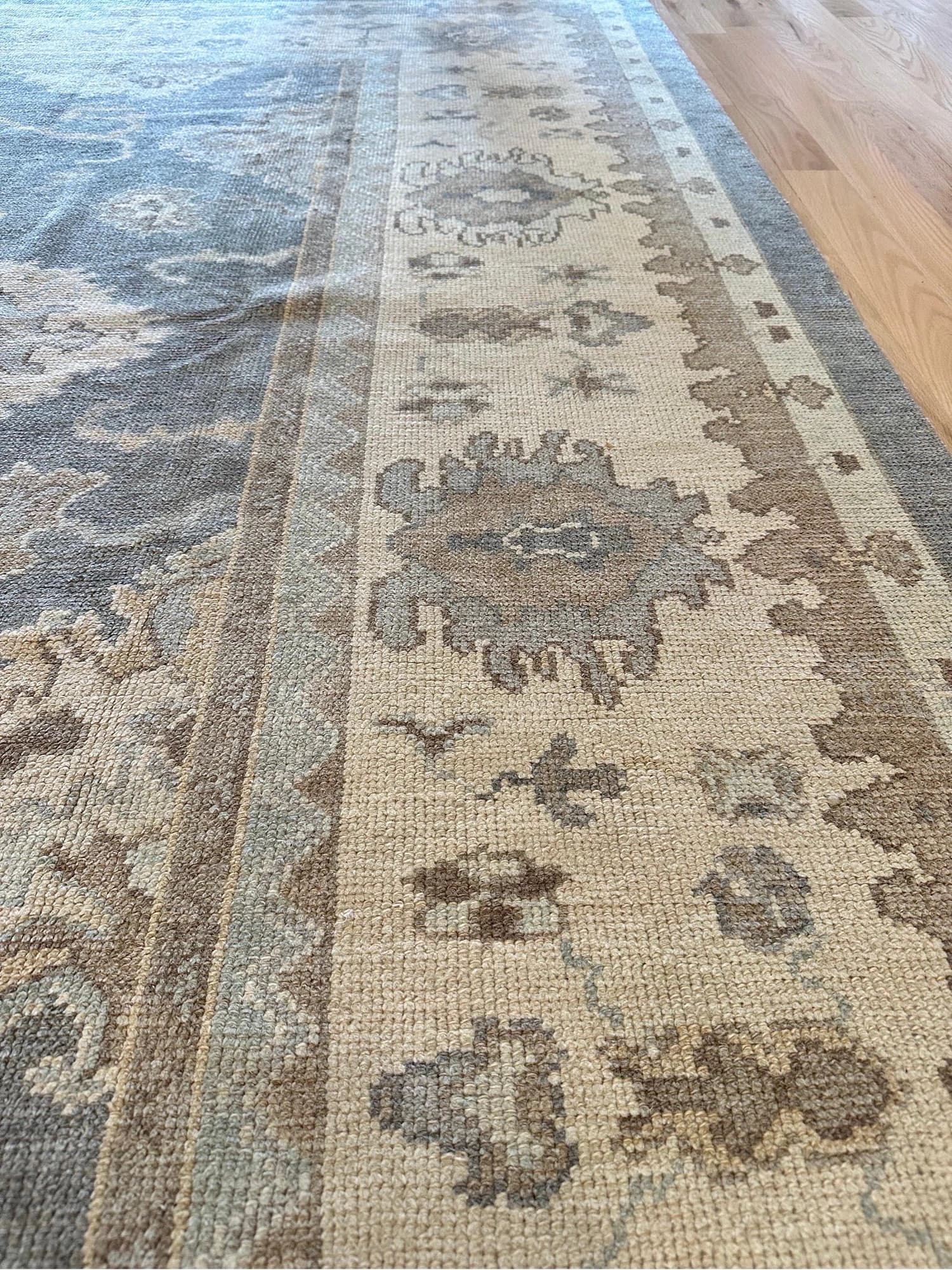 Oushak Carpet in Gray and Saffron, actual catalog view 10