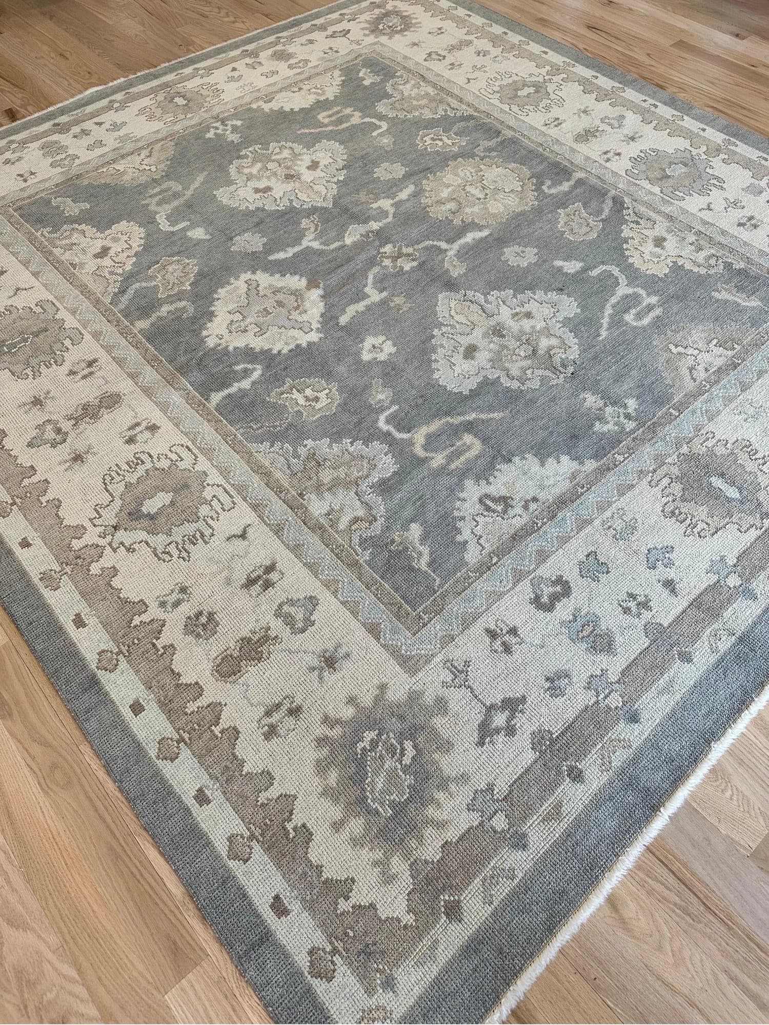 Oushak Carpet in Gray and Saffron, actual catalog view 12