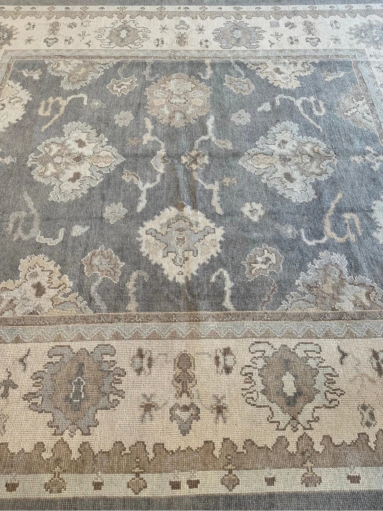 Oushak Carpet in Gray and Saffron, actual catalog view 11