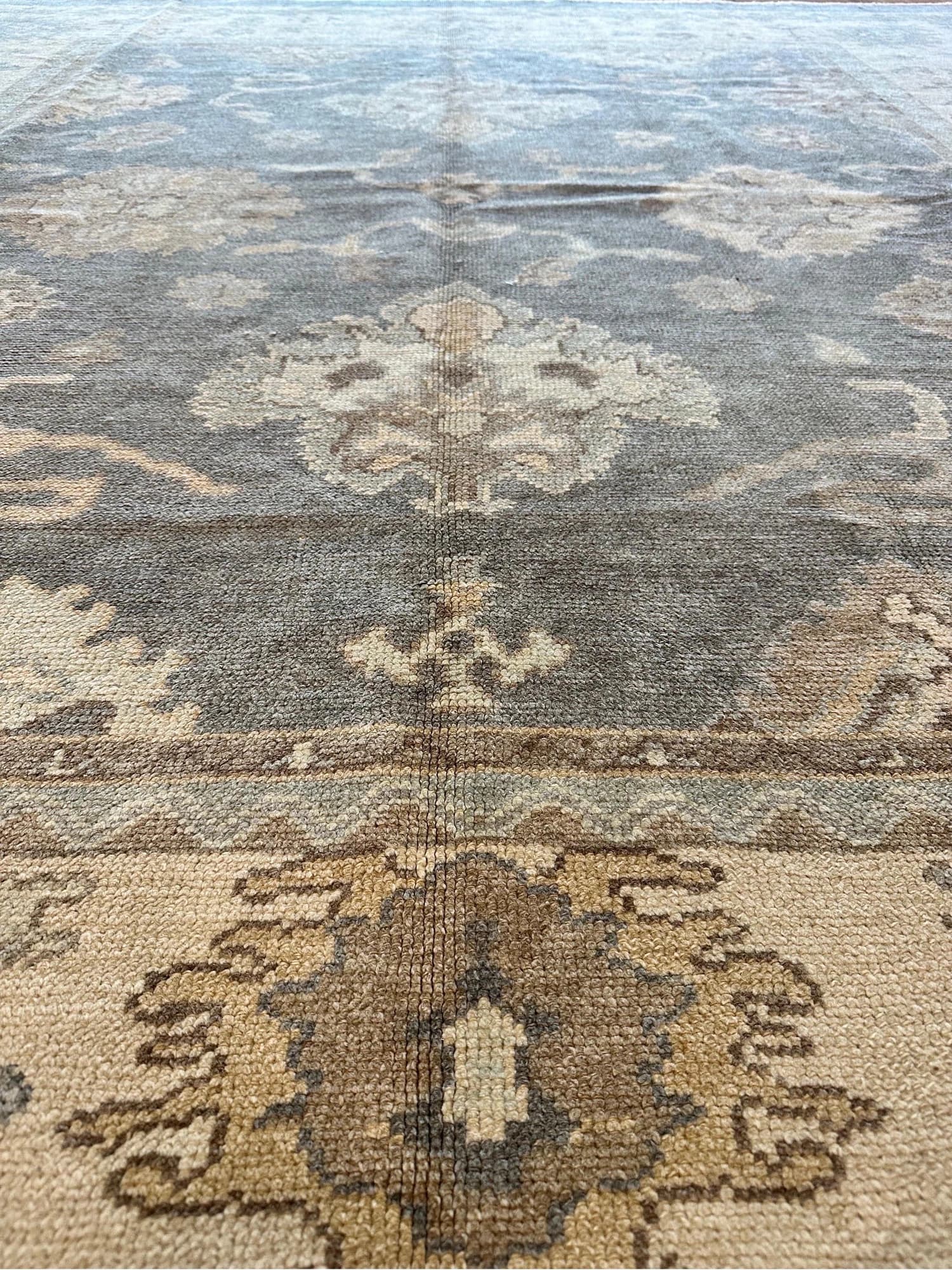 Oushak Carpet in Gray and Saffron, actual catalog view 9