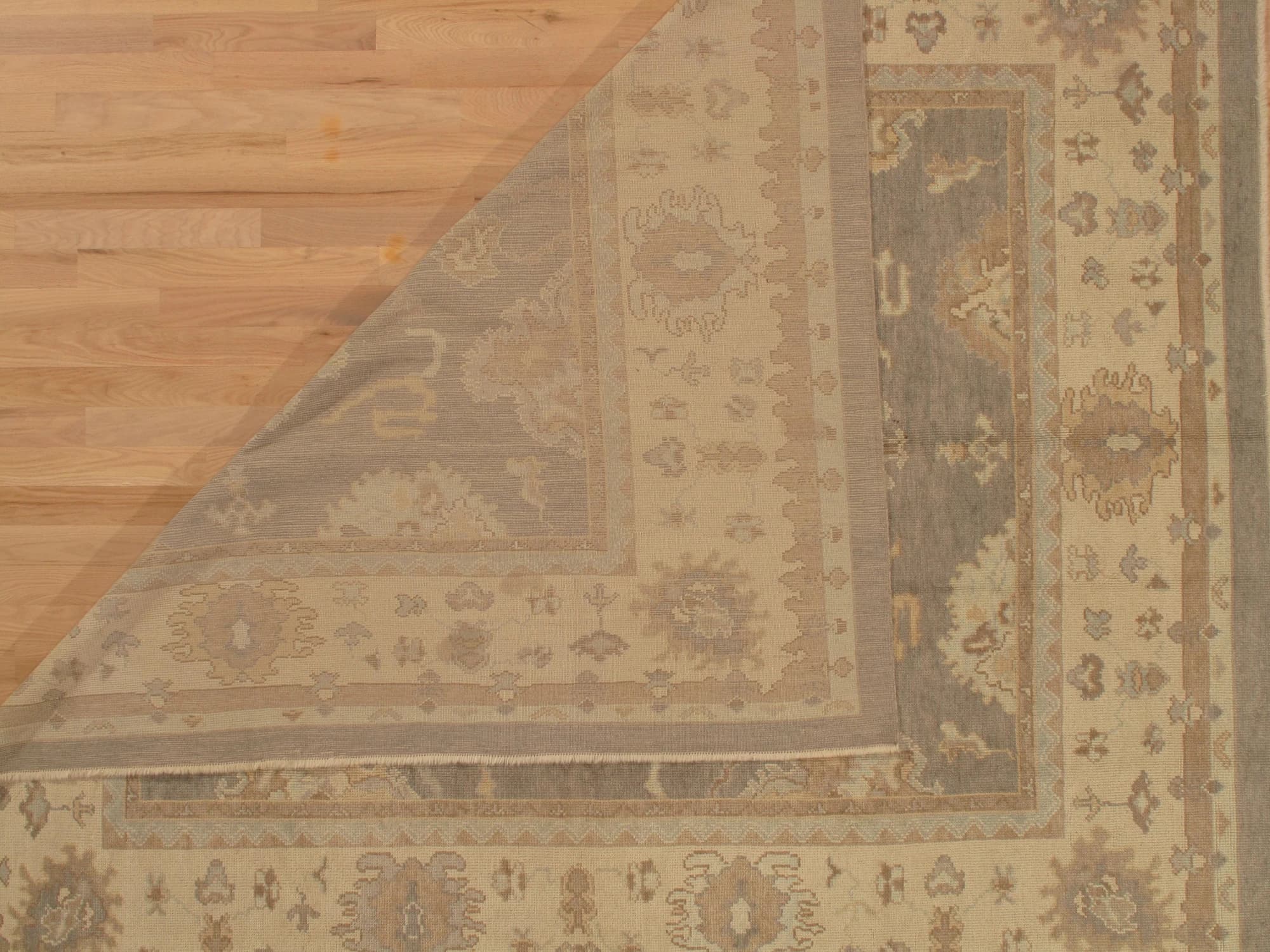 Oushak Carpet in Gray and Saffron, actual catalog view 6