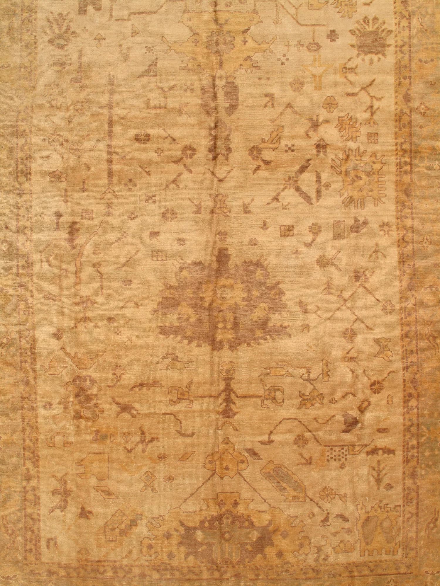 Oushak Carpet in Ivory and Yellow, actual catalog view 6