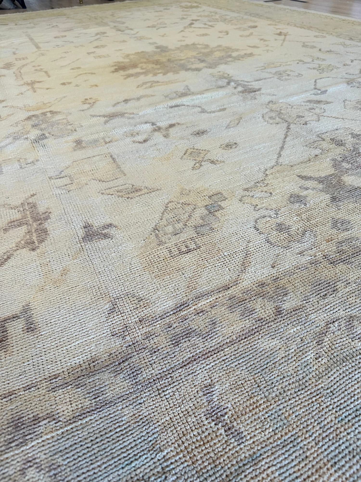 Oushak Carpet in Ivory and Yellow, actual catalog view 12