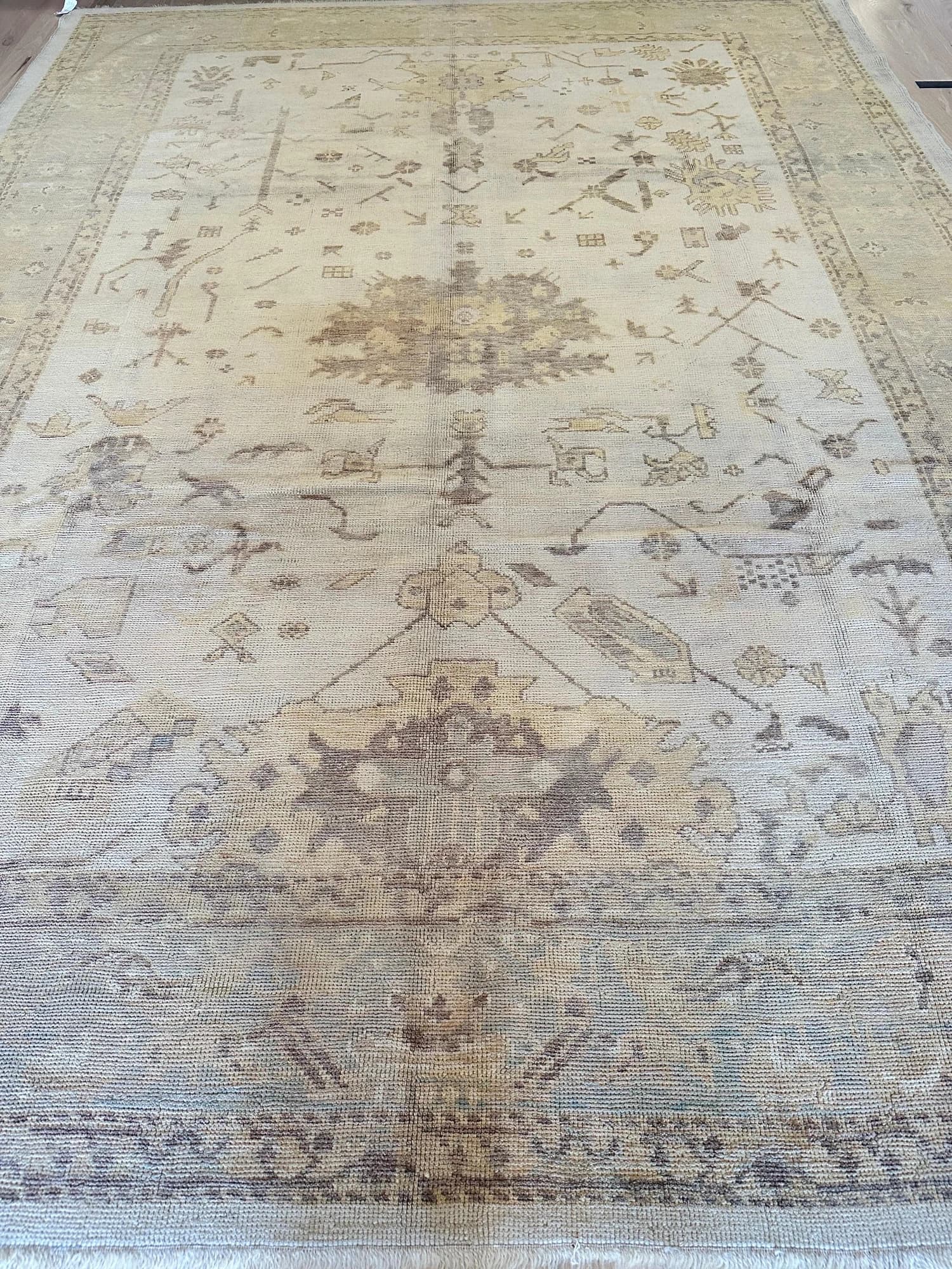 Oushak Carpet in Ivory and Yellow, actual catalog view 9