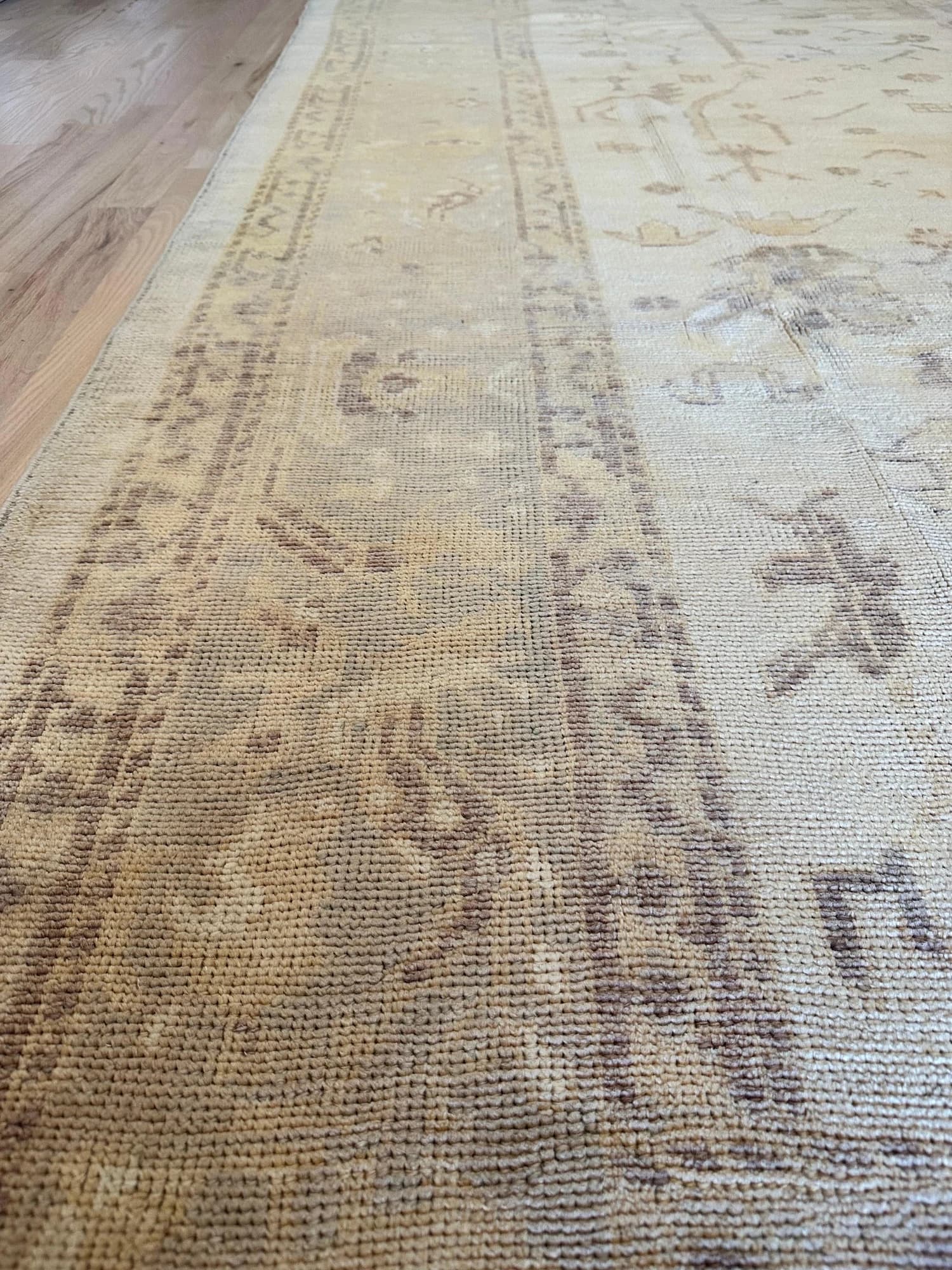 Oushak Carpet in Ivory and Yellow, actual catalog view 11