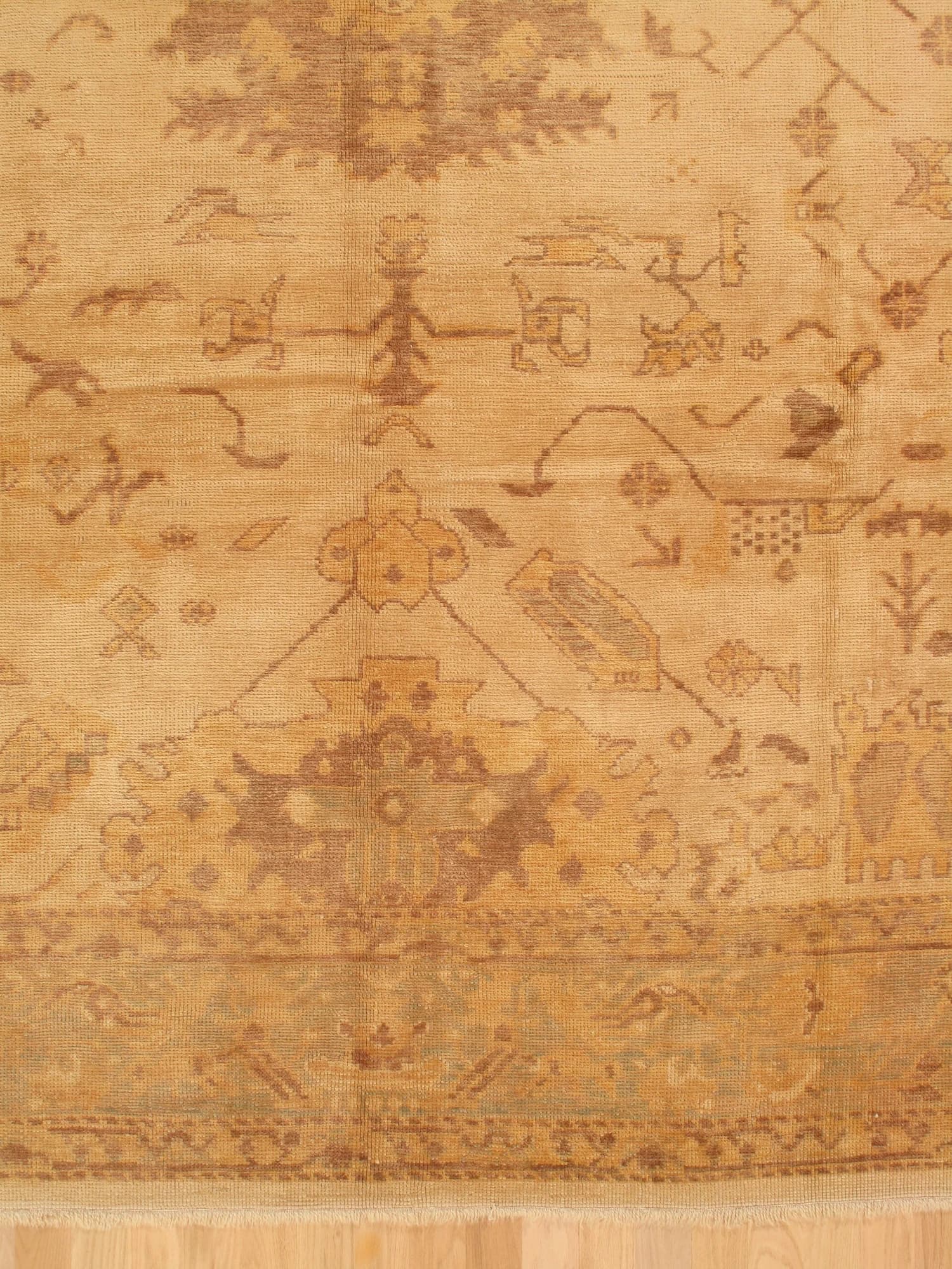 Oushak Carpet in Ivory and Yellow, actual catalog view 3