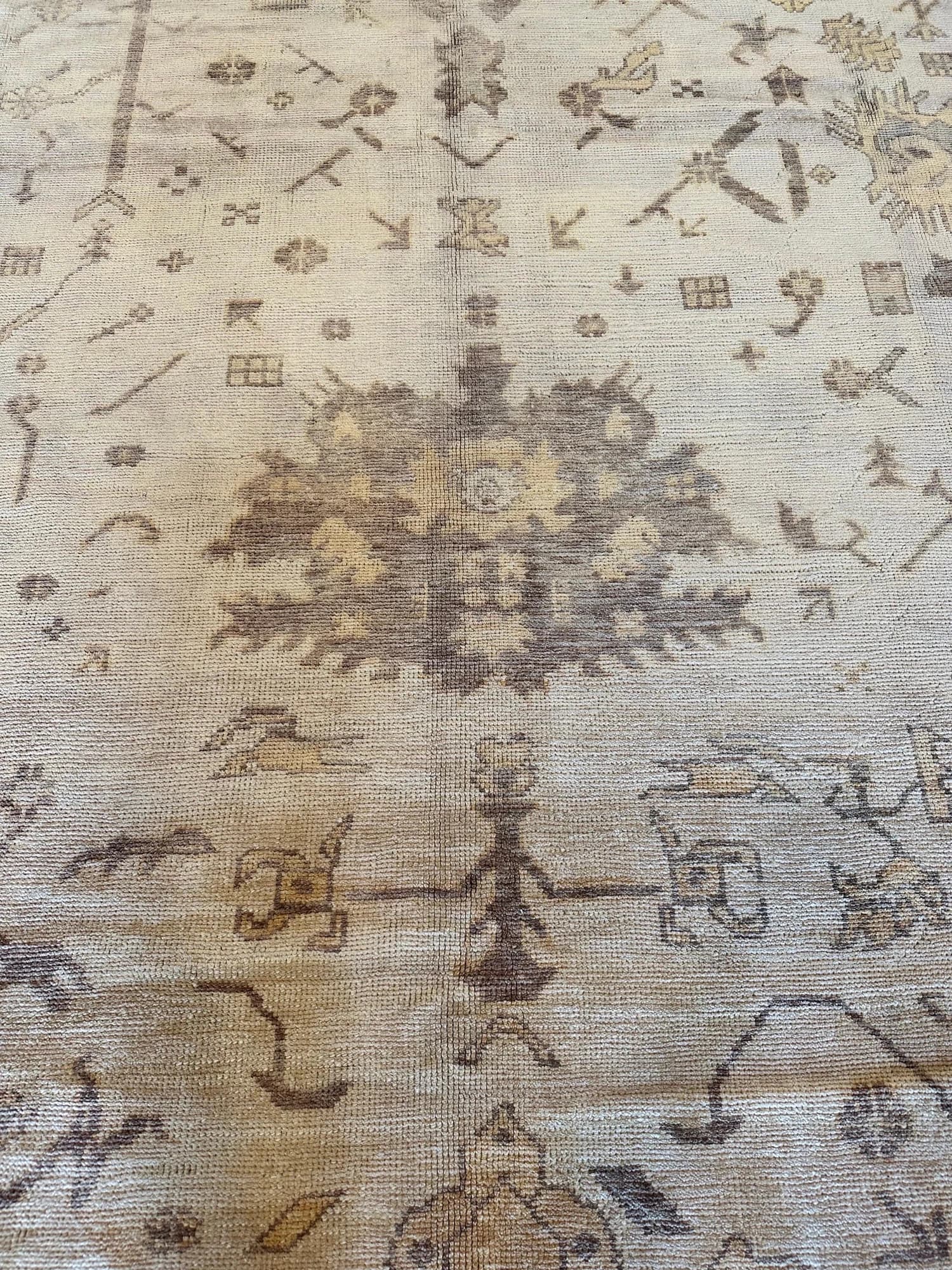 Oushak Carpet in Ivory and Yellow, actual catalog view 13